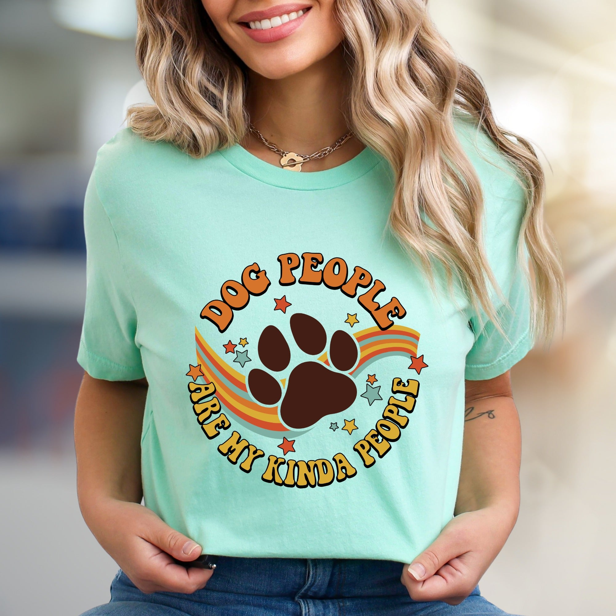 "Dog People Are My Kinda People" Retro Graphic Tee, a Pet Lover's Pick for Everyday Style