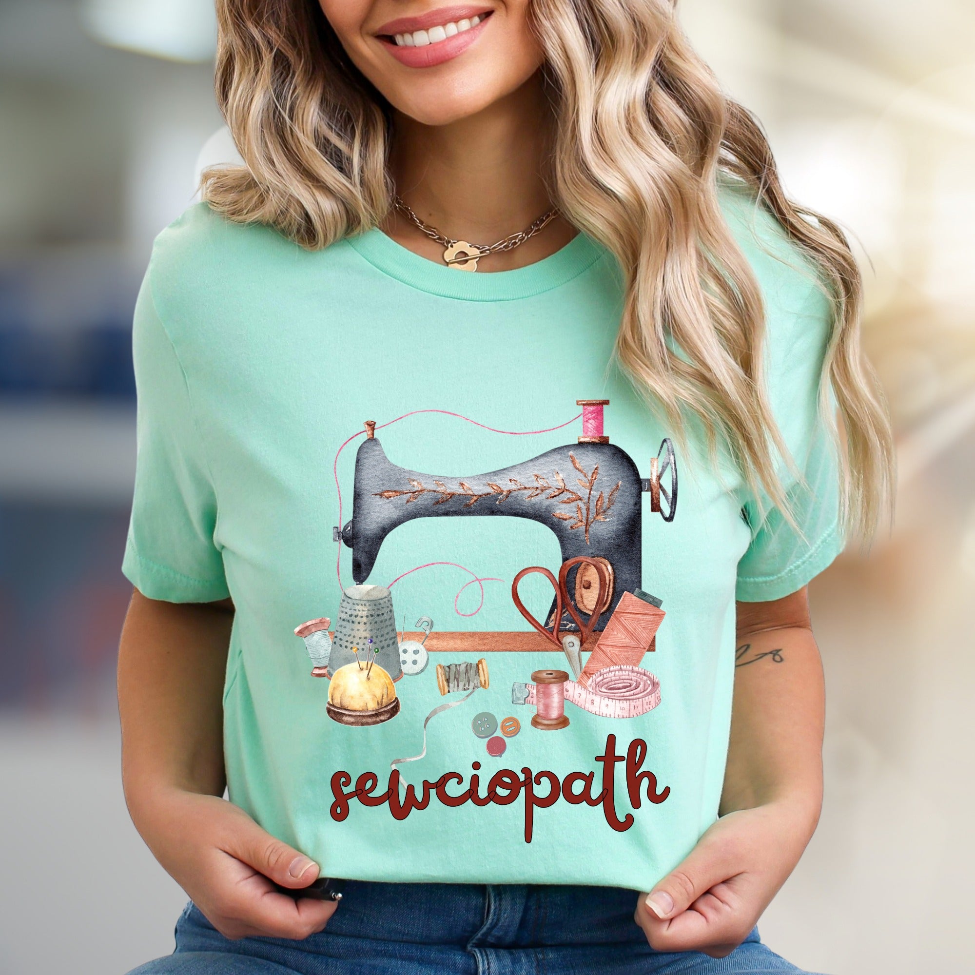 "Sewciopath" Craft Core Graphic Tee, a Quirky Pick for Sewing Enthusiasts
