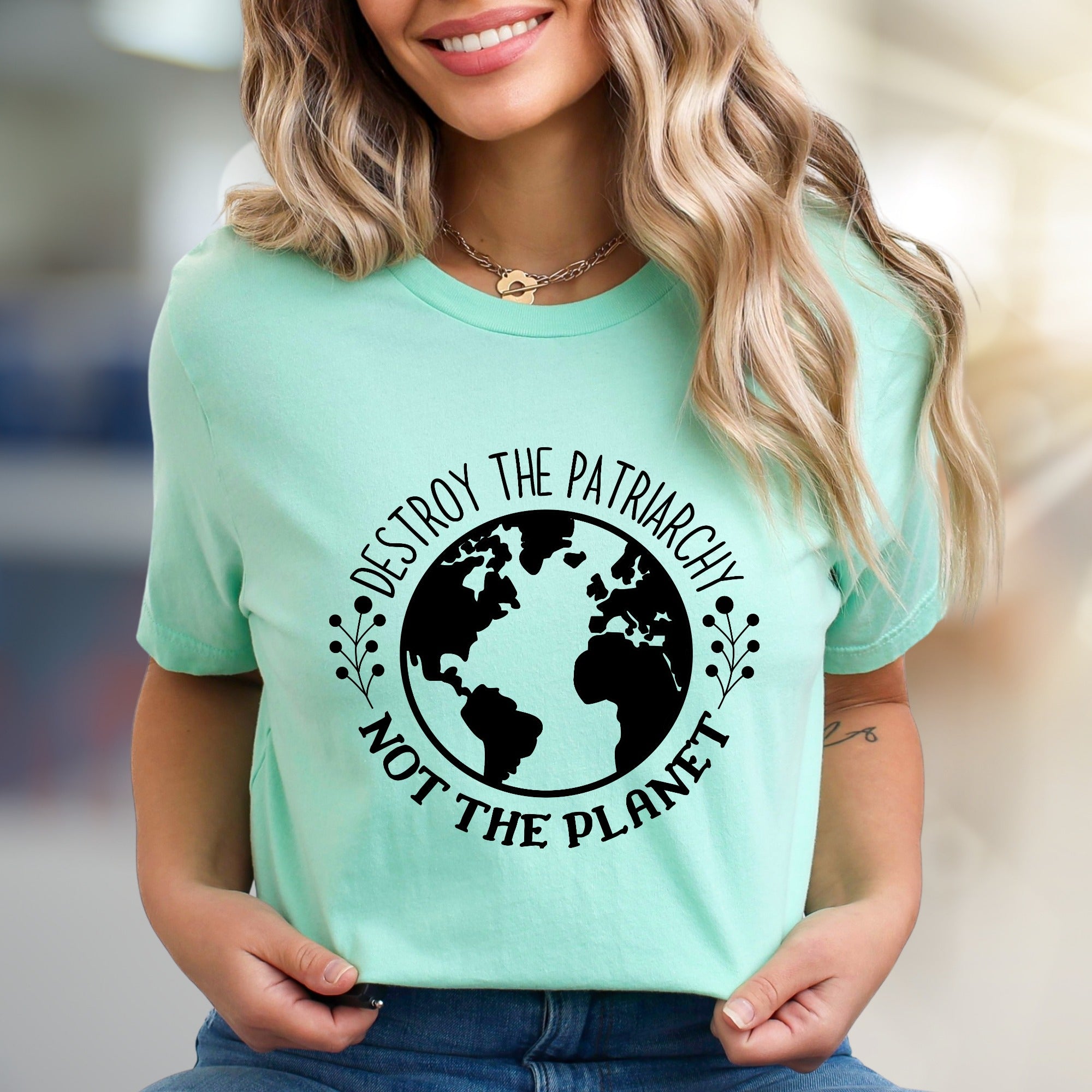 "Destroy the Patriarchy Not the Planet" Feminist Graphic Tee, an Earthy Statement Pick for Advocates