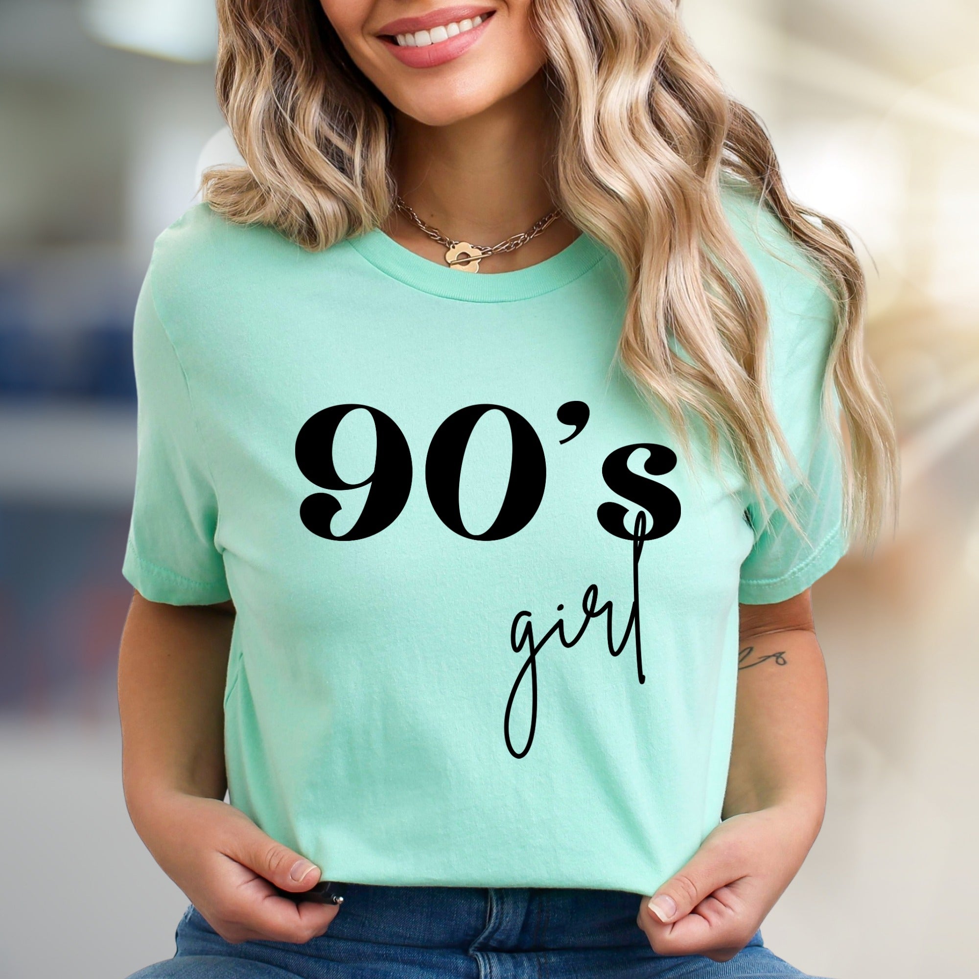 "90's girl" Retro Graphic Tee, a Nostalgic Pick for Style Enthusiasts