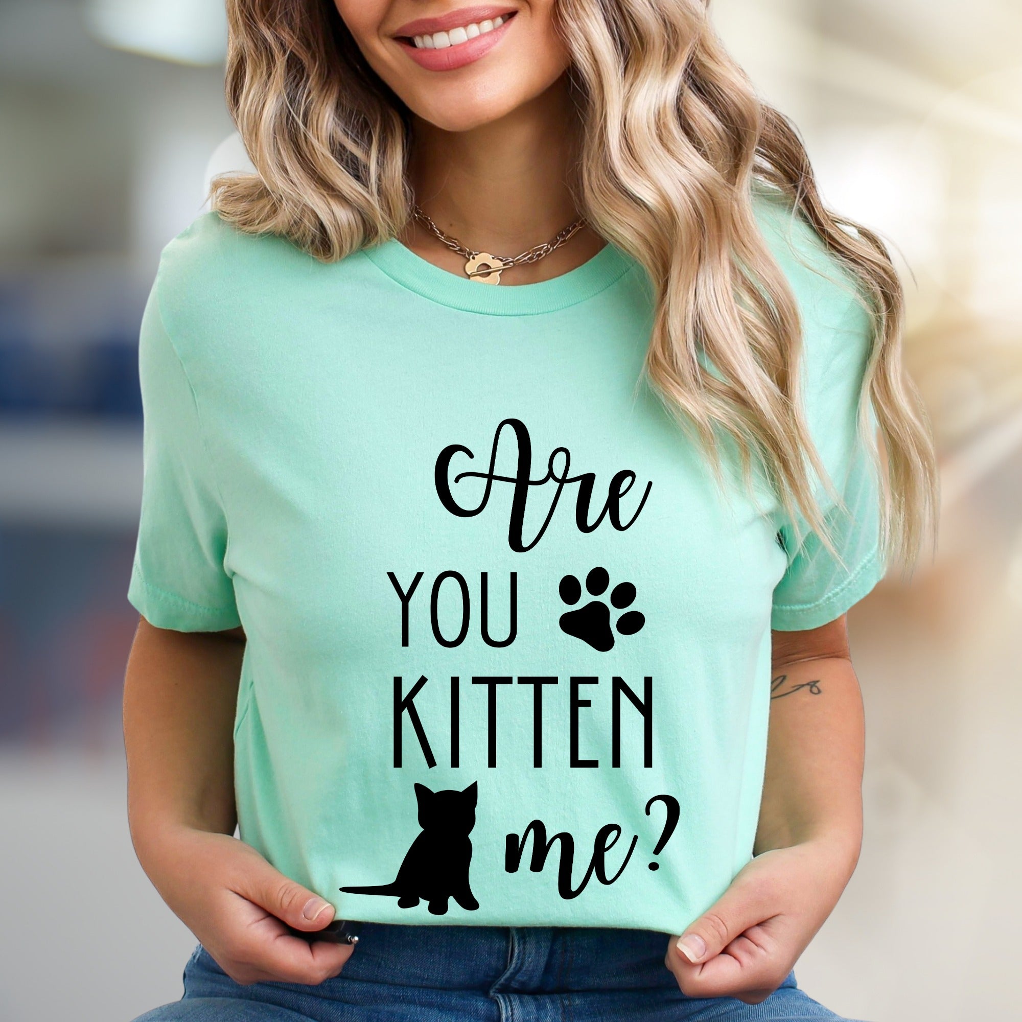 "Are You Kitten Me?" Playful Cat Graphic Tee, a Feline Fan Pick for Pet Lovers