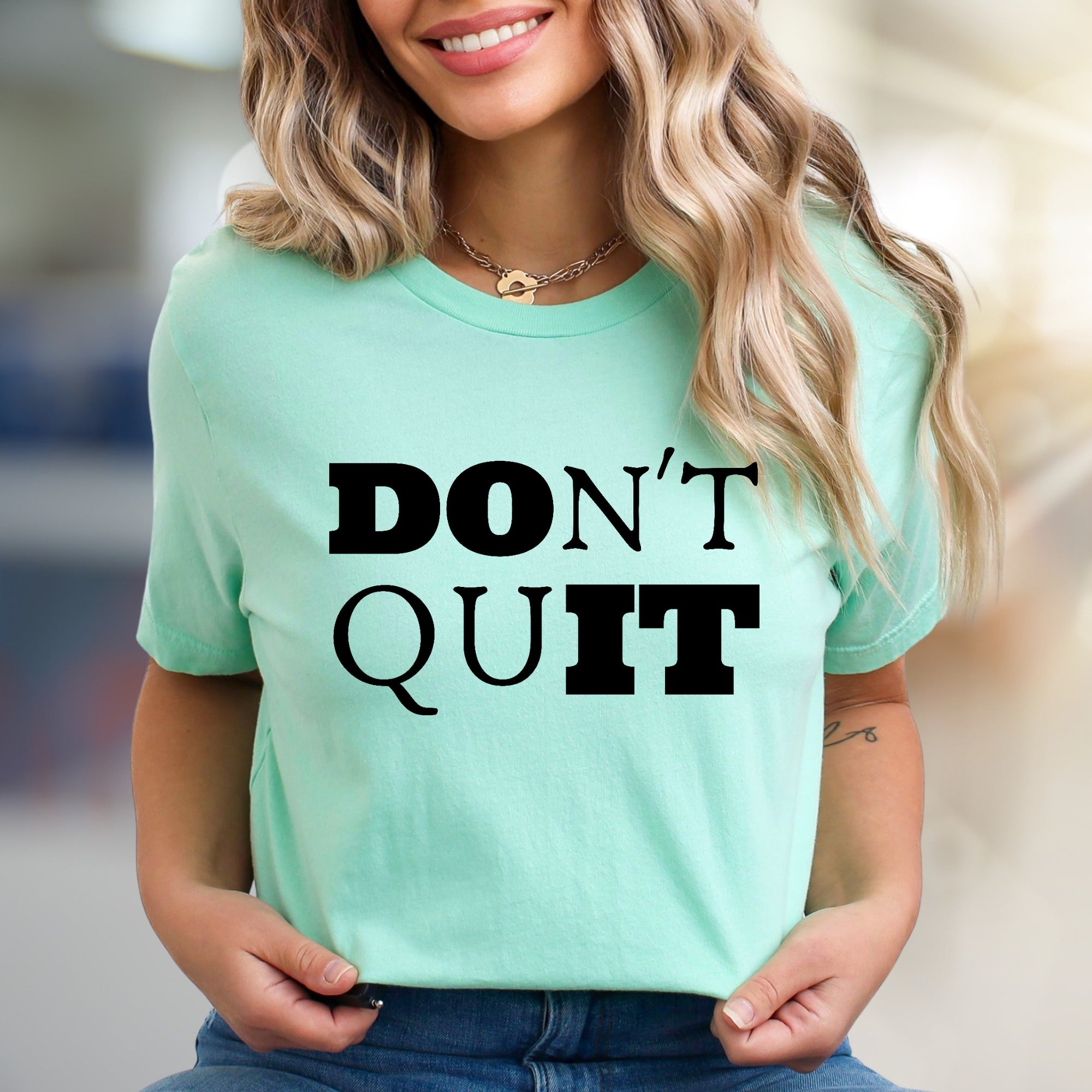 "DON'T QUIT" Motivational Graphic Tee, an Empowering Pick for Achievers