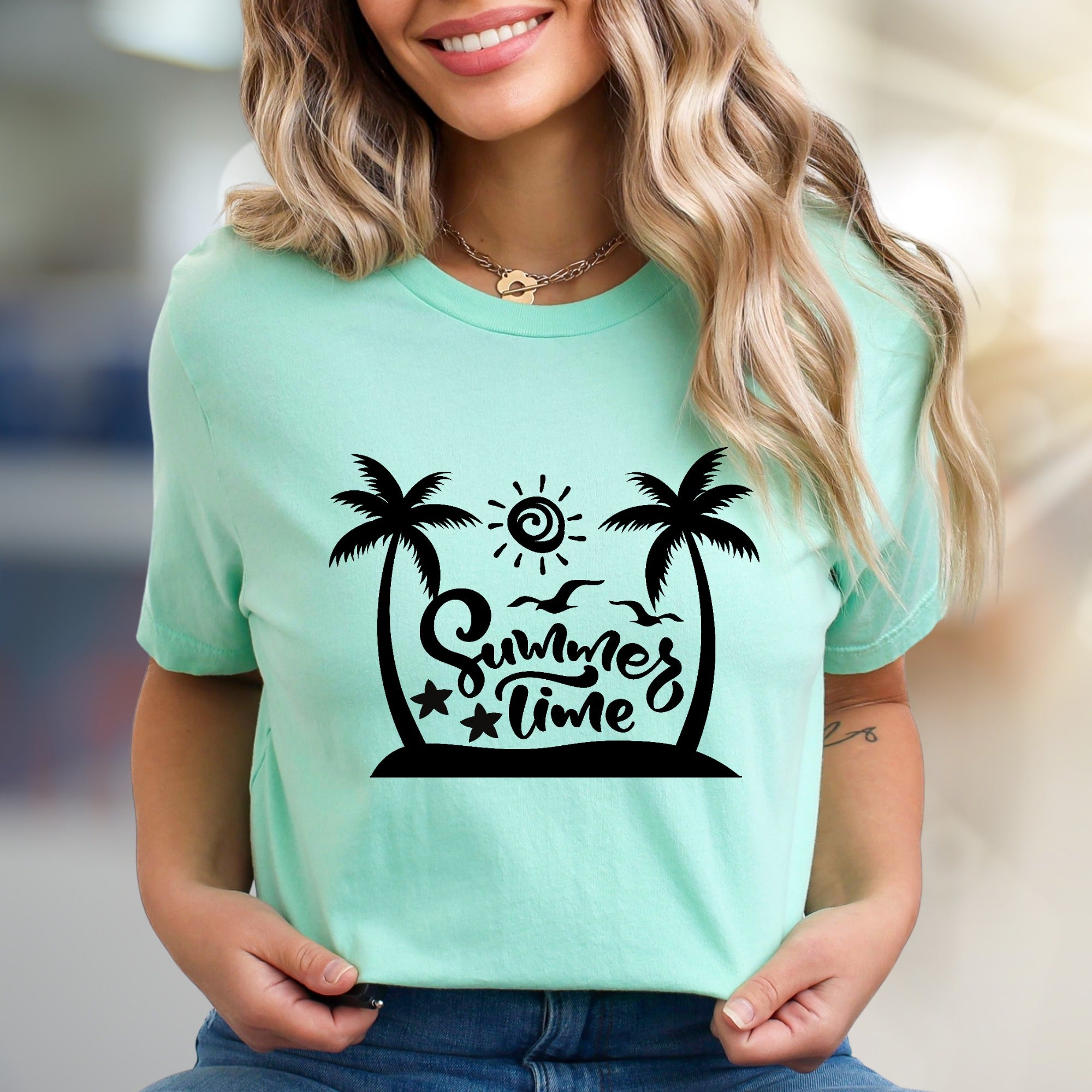 "Summer Time" Tropical Beach Graphic Tee, a Vacation Vibe for Everyone