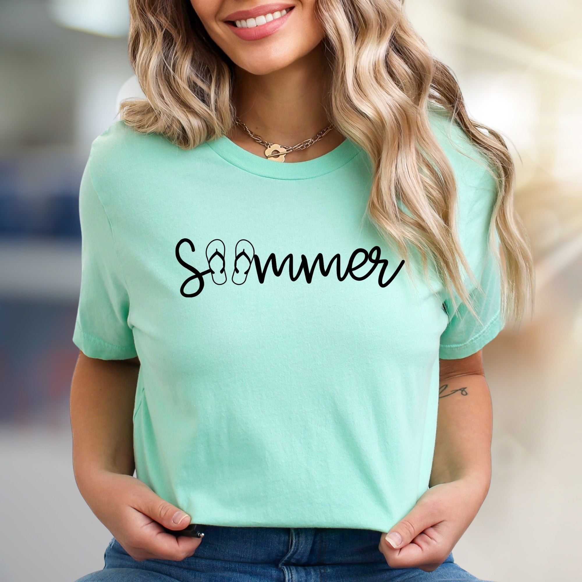 "Sommer" Flip-Flop Graphic Tee, a Vacation Style Pick for Summer Lovers