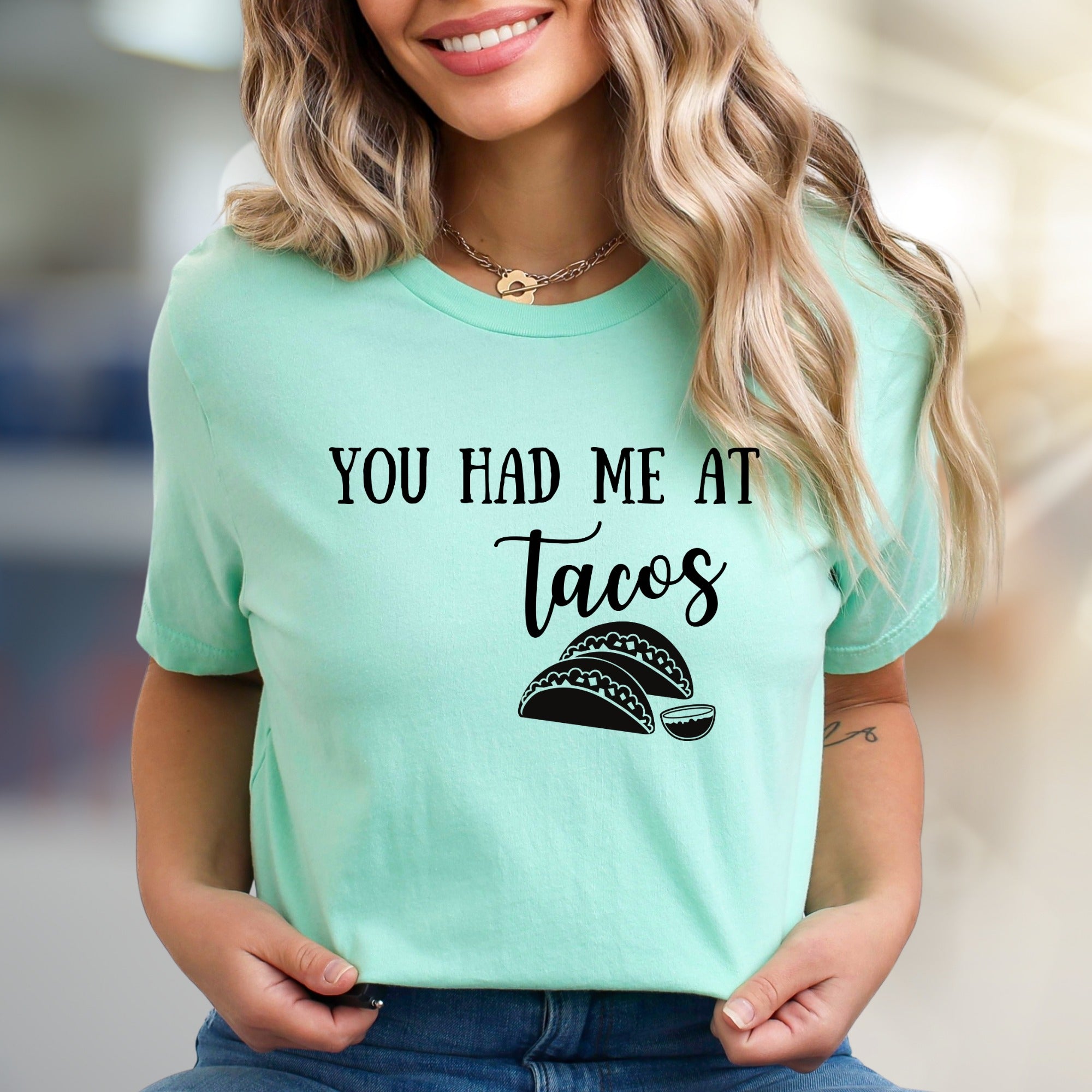 "YOU HAD ME AT Tacos" Foodie Graphic Tee, a Witty Pick for Taco Lovers