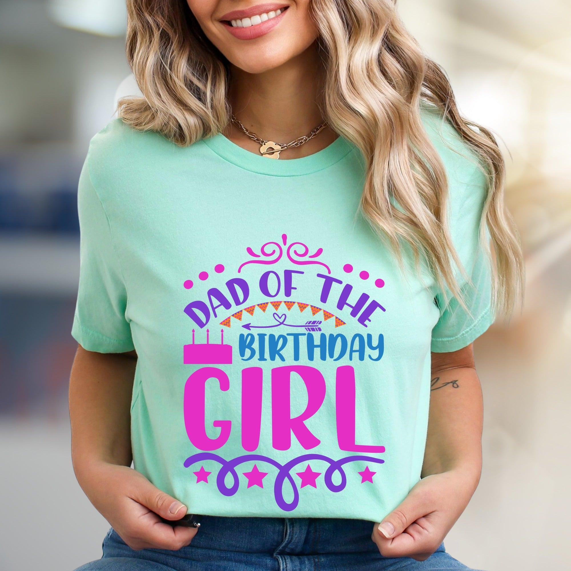 "Dad of the Birthday Girl" Vibrant Celebration Tee, a Family Pick for Dads