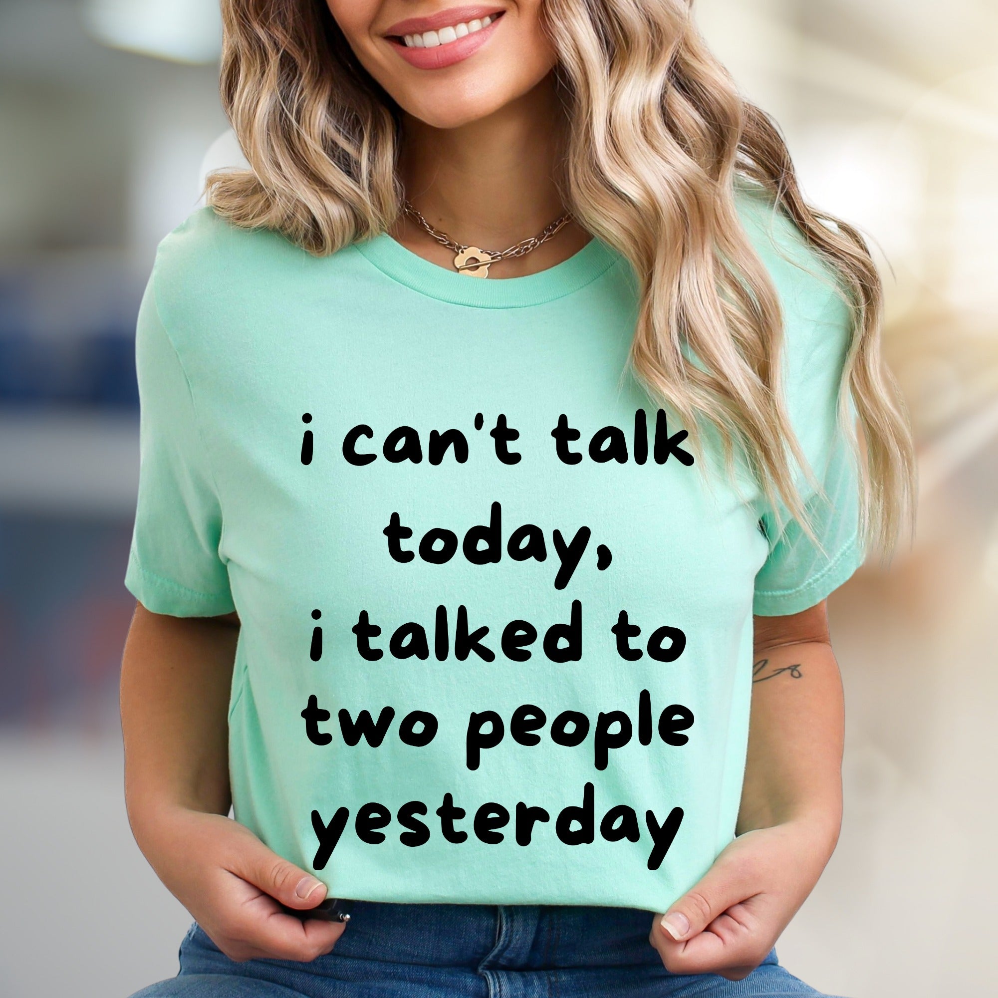 "I Can't Talk Today" Funny Introvert Graphic Tee, a Witty Statement for Socially Selective Souls