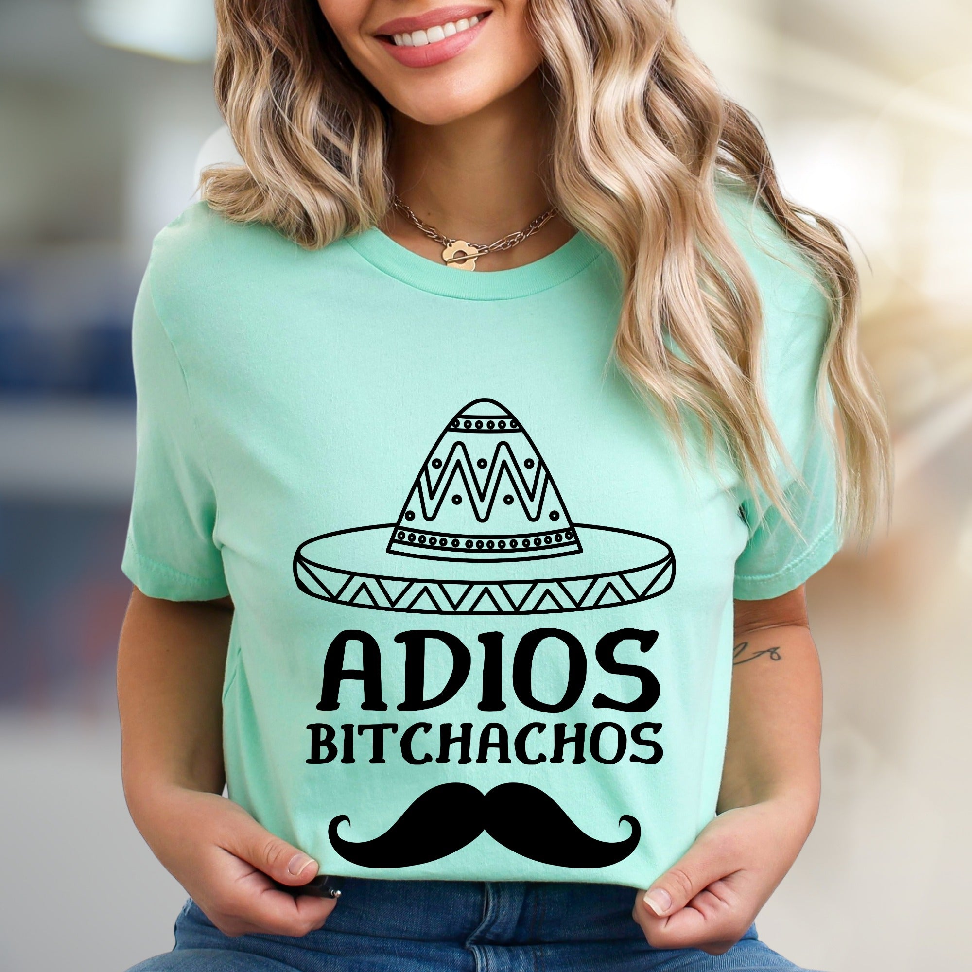 "ADIOS BITCHACHOS" Sombrero Humor Graphic Tee, A Playful Farewell Unisex Tee