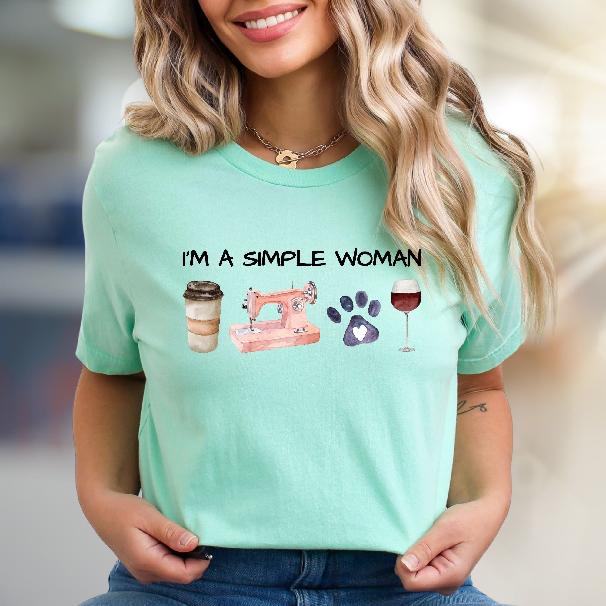 "I'm a Simple Woman" Lifestyle Graphic Tee, a Unique Pick for Her