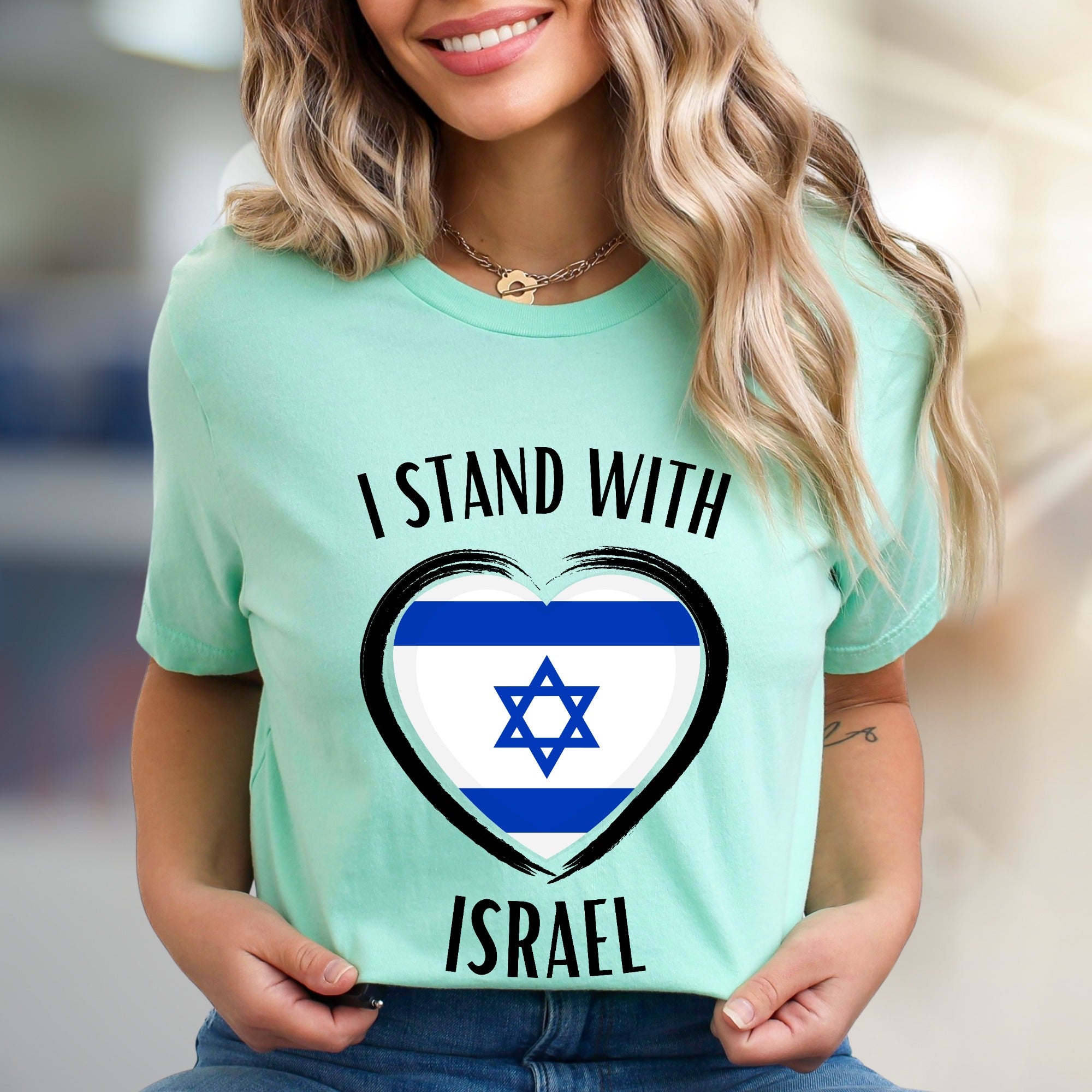 "I Stand With Israel" Patriotic Heart Graphic Tee, A Unity Pick for Supporters