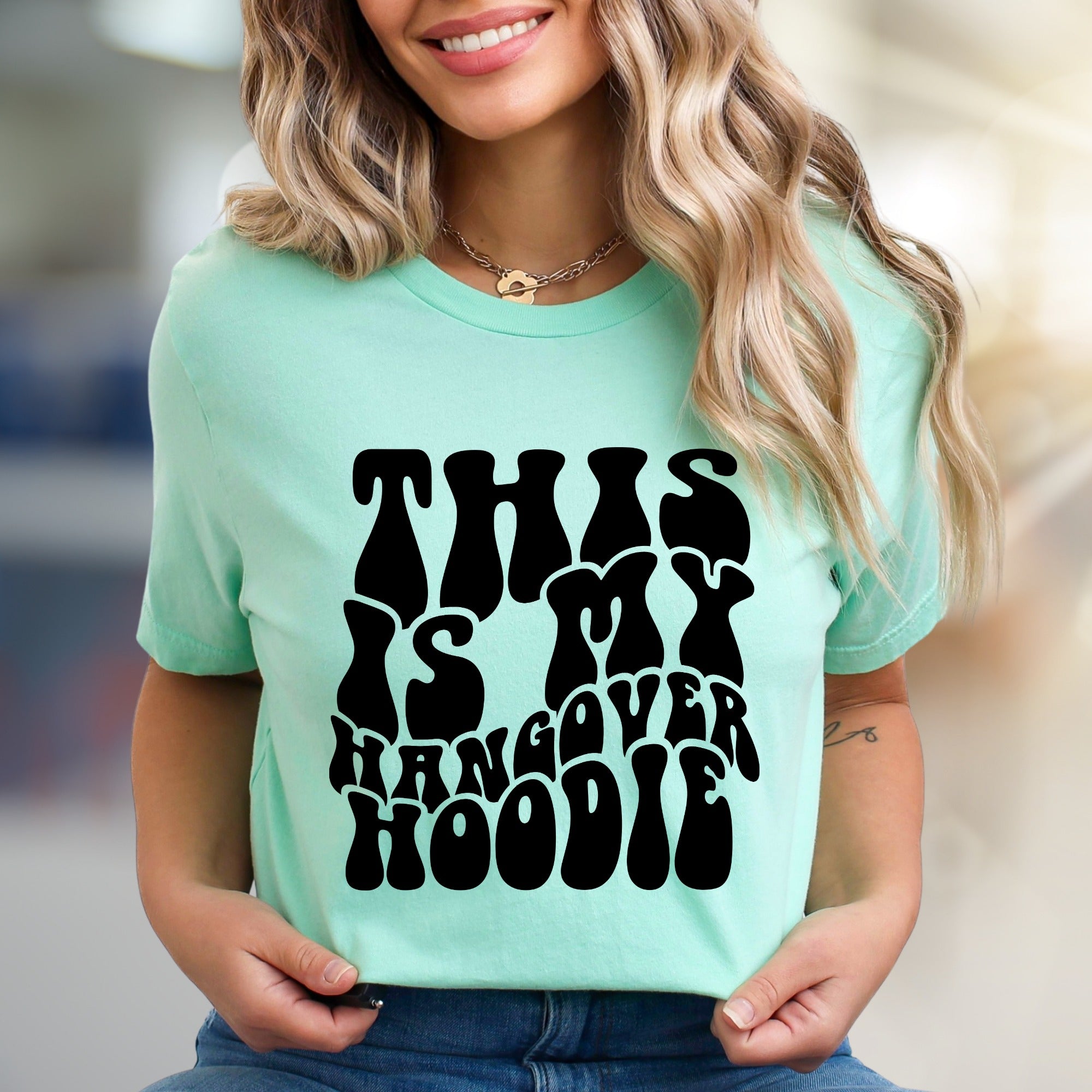 "THIS IS MY HANGOVER HOODIE" Retro Graphic Tee, a Wavy Vibe for Relaxed Souls