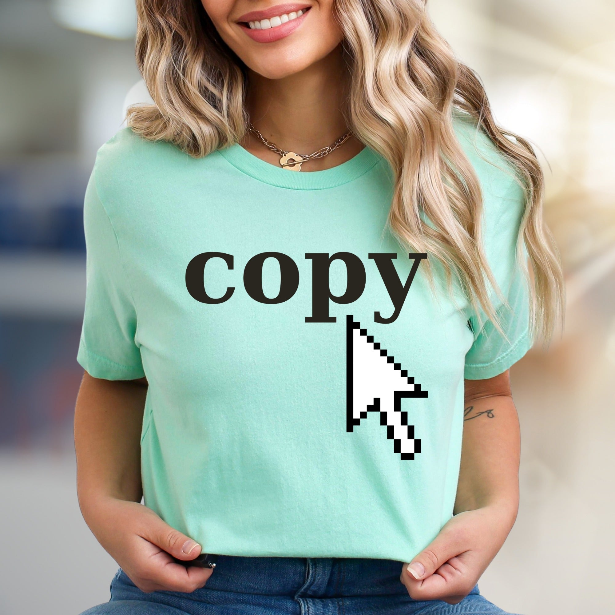 "Copy" Cursor Clicker Graphic Tee, a Tech Culture Pick for Developers