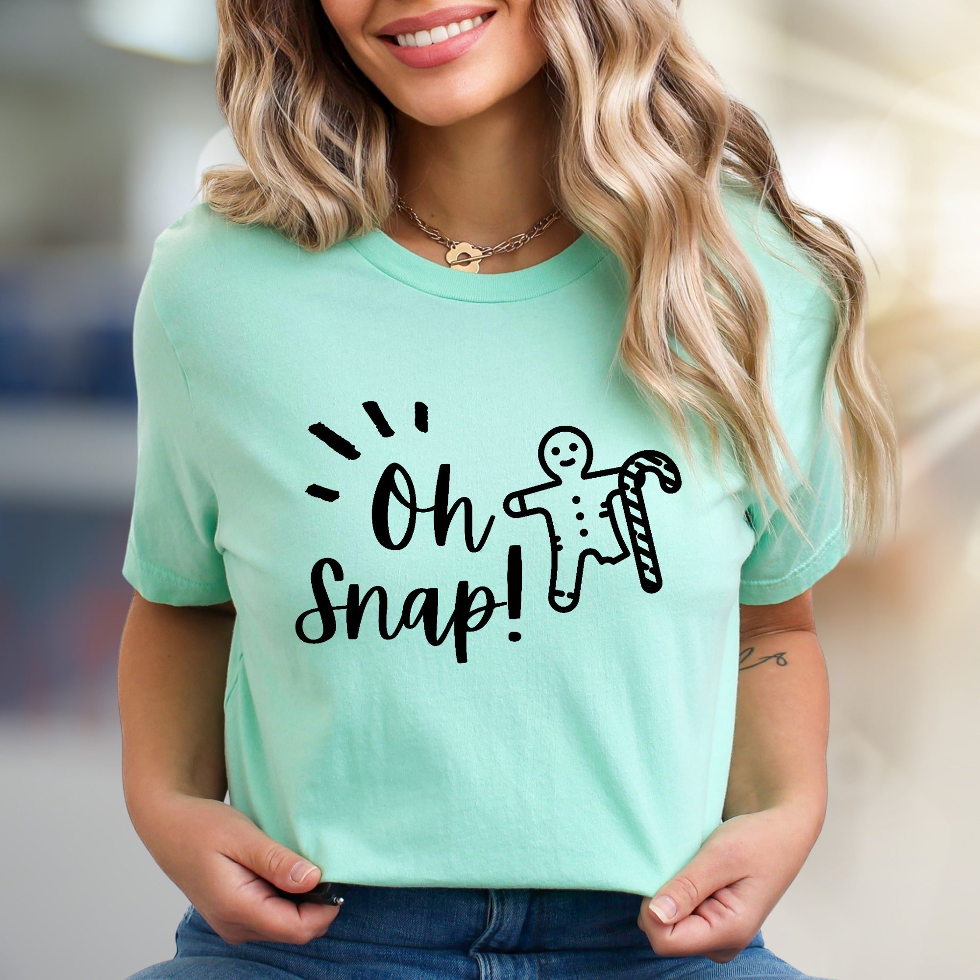 "Oh Snap!" Gingerbread Man T-shirt, a Festive Holiday Graphic Tee for Everyone