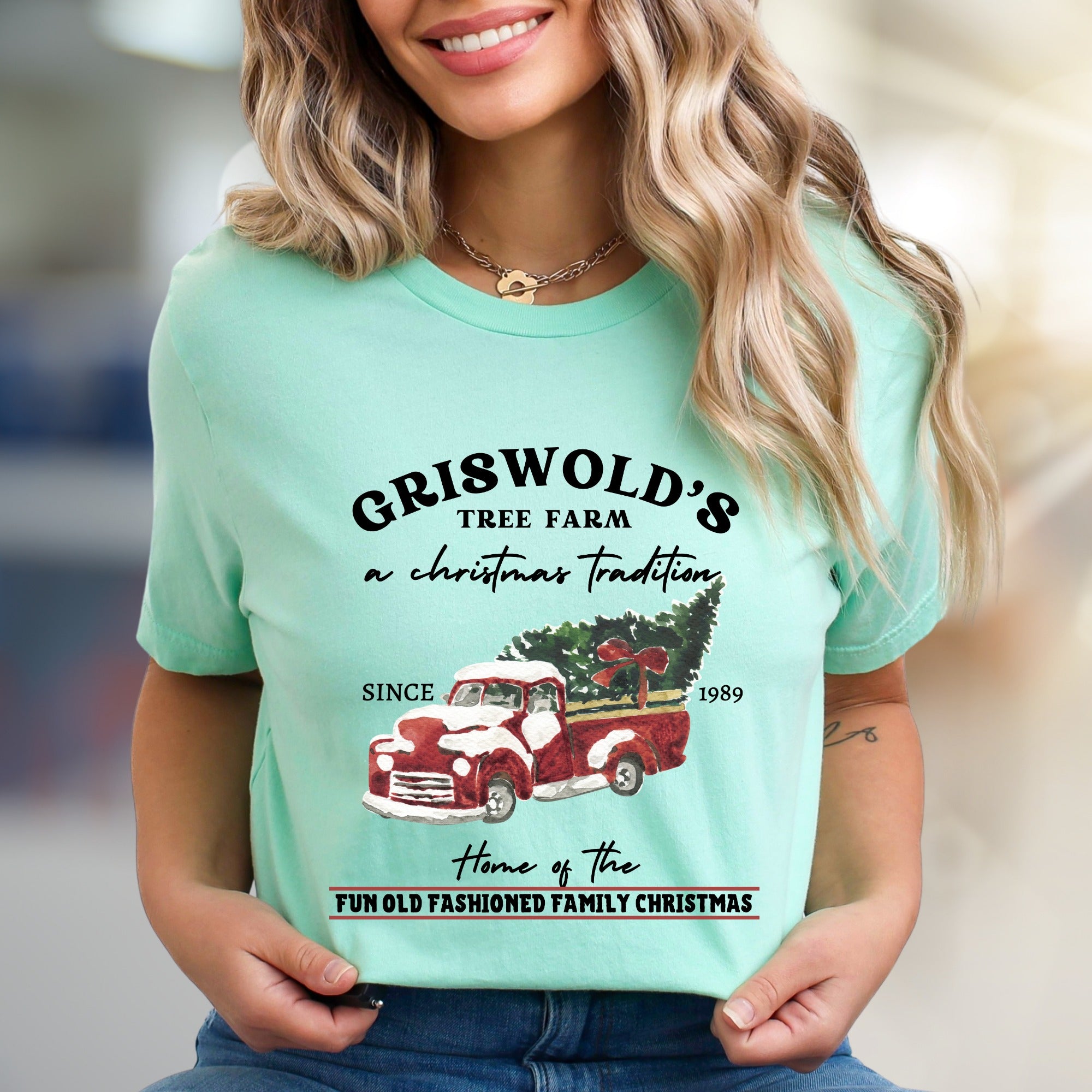 "Griswold's Tree Farm" Vintage Christmas Graphic Tee, a Festive Holiday Pick for Family Lovers