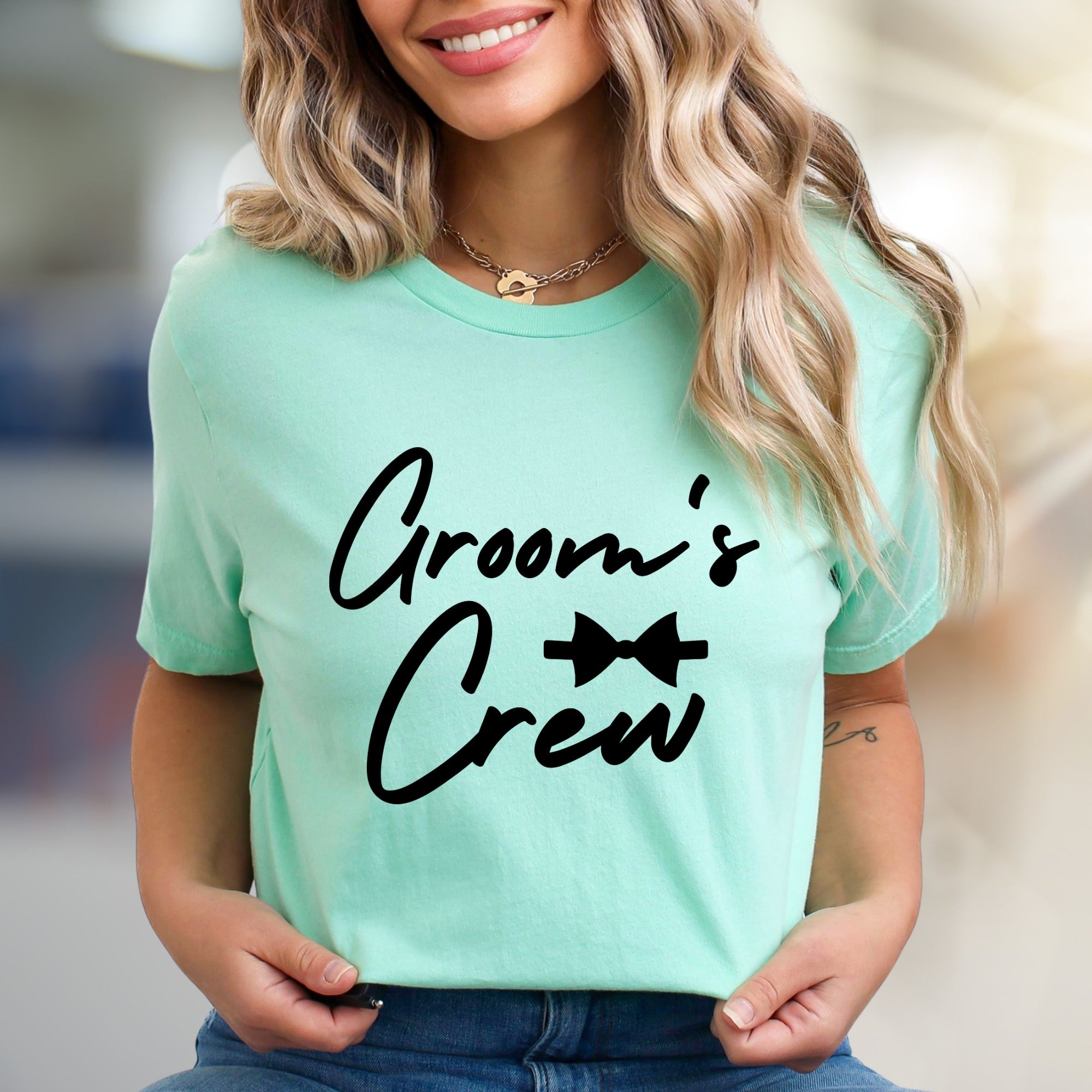 "Groom's Crew" Wedding Party Graphic Tee, a Bridal Party Pick for Celebration Bonds