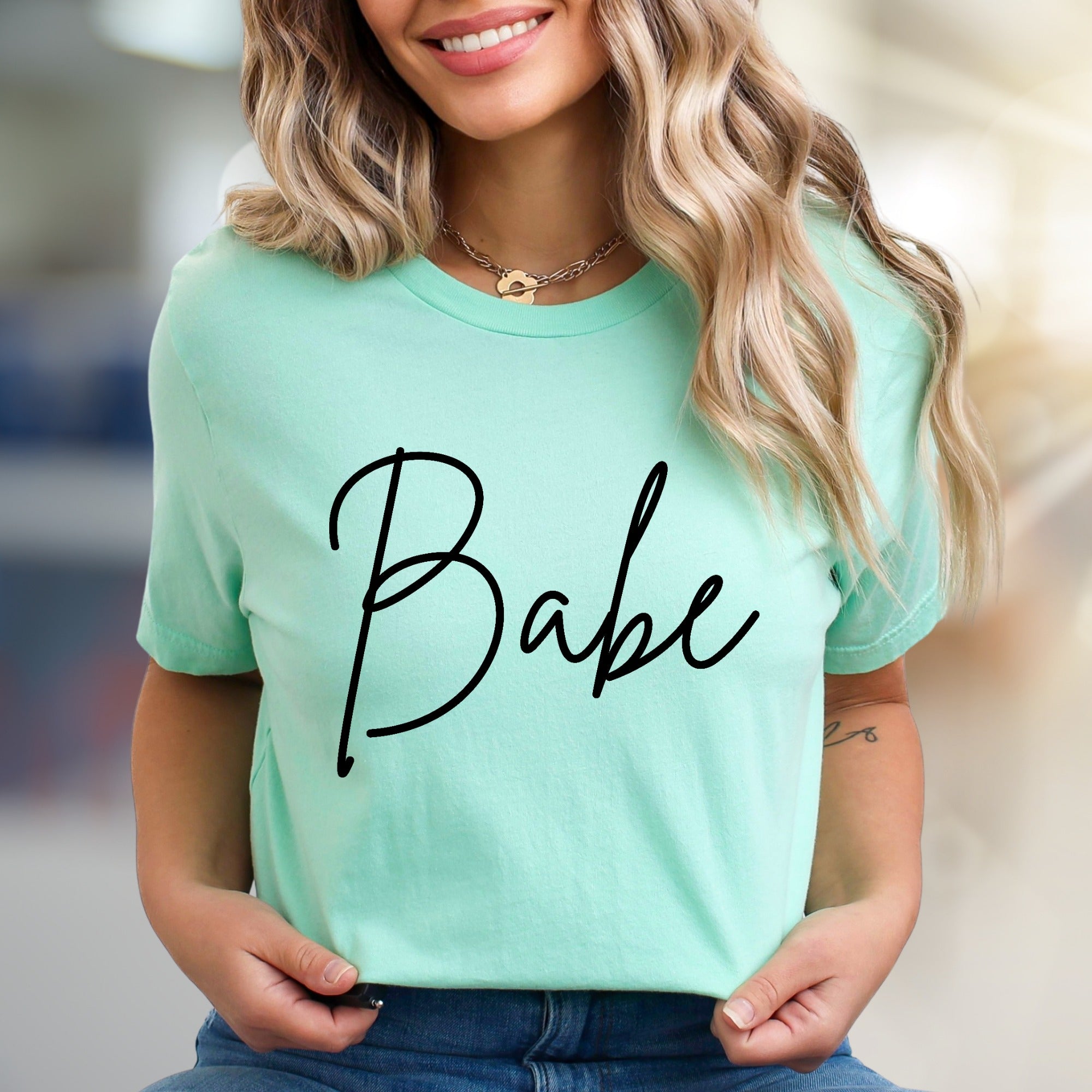 "Babe" Script Graphic Tee, a Sweet Statement for Her
