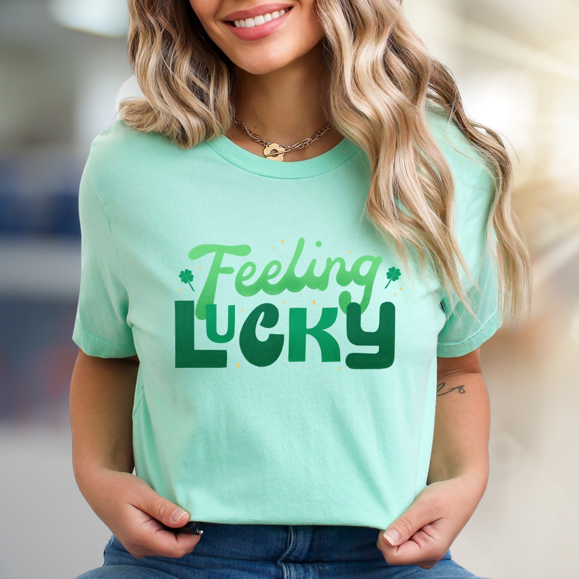 "Feeling Lucky" Whimsical Graphic Tee, a St. Patrick's Day Pick for Everyone