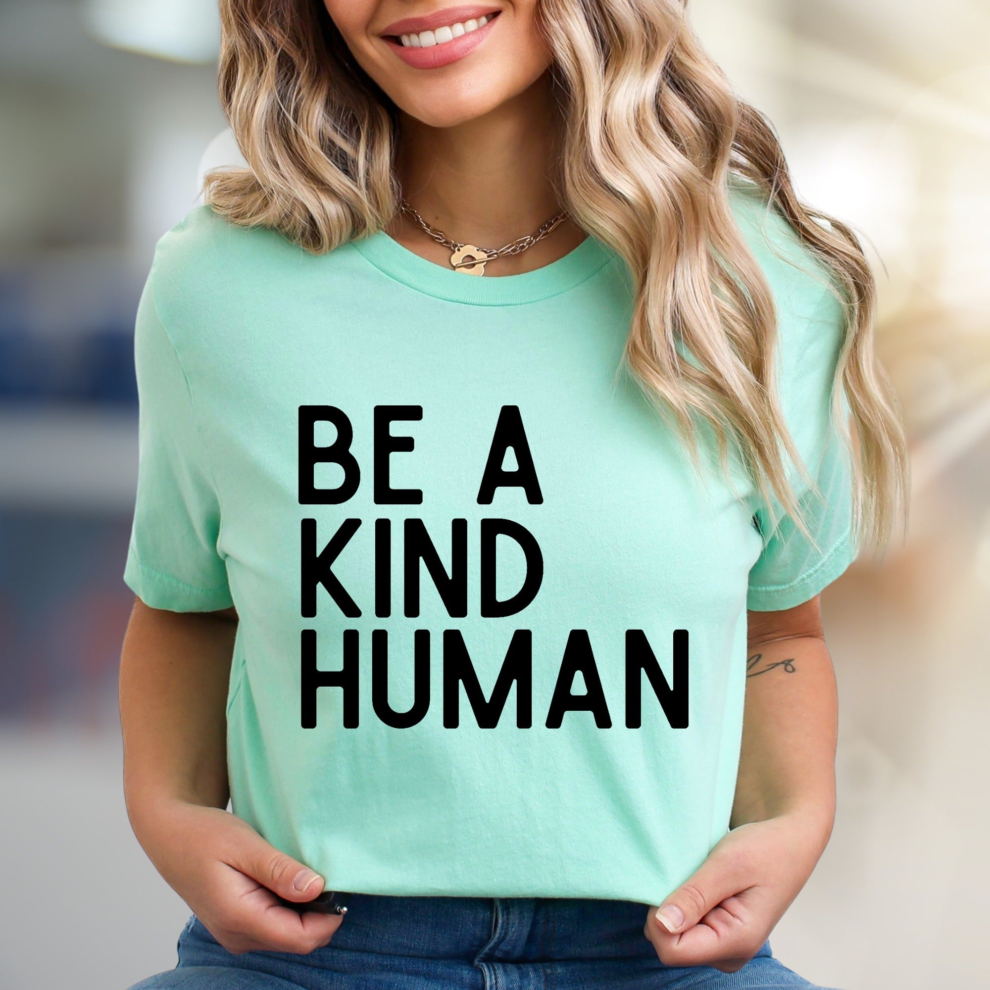 "BE A KIND HUMAN" Inspirational Graphic Tee, a Positive Vibe for Everyone
