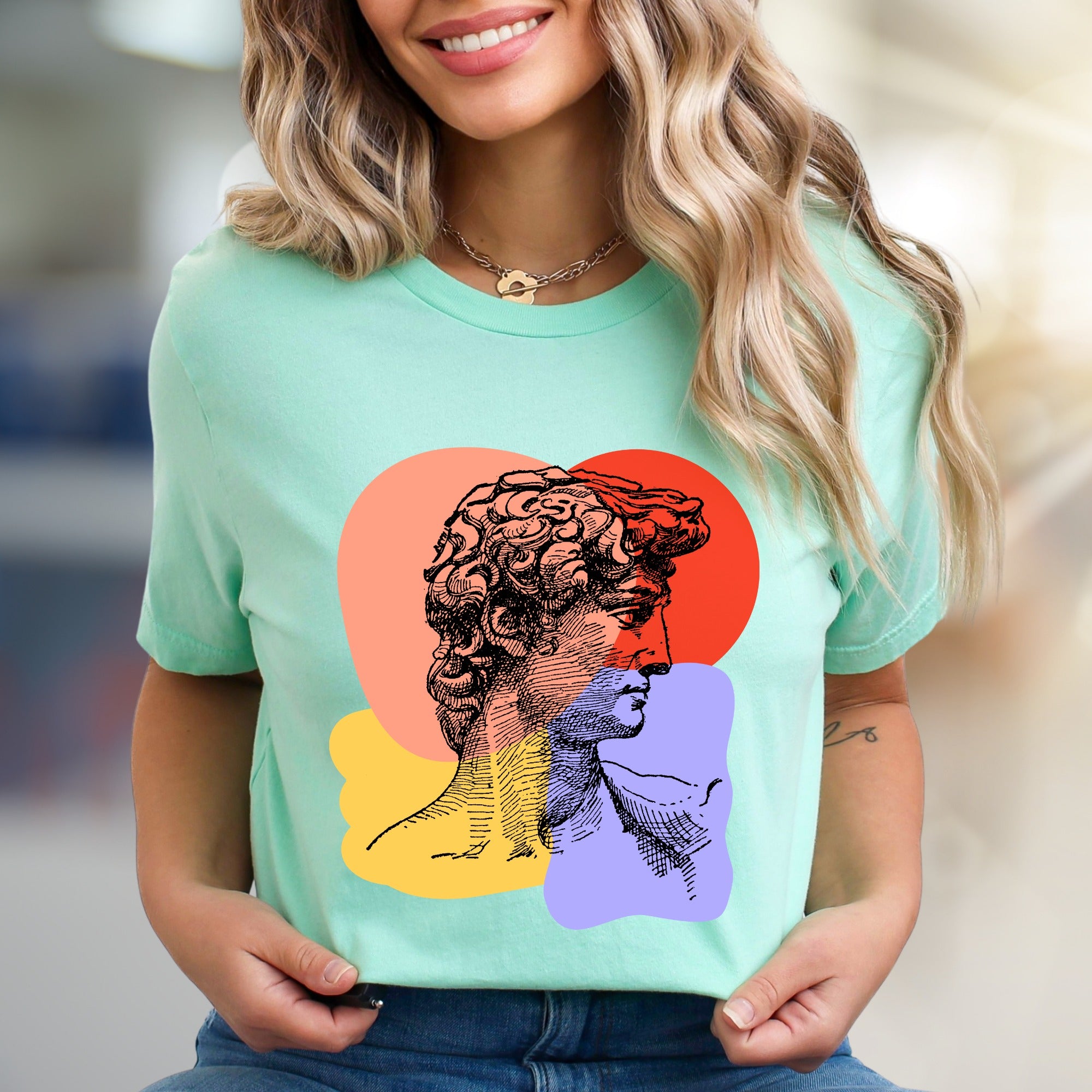 David Bust Abstract Graphic Tee, An Artful Statement for Creatives