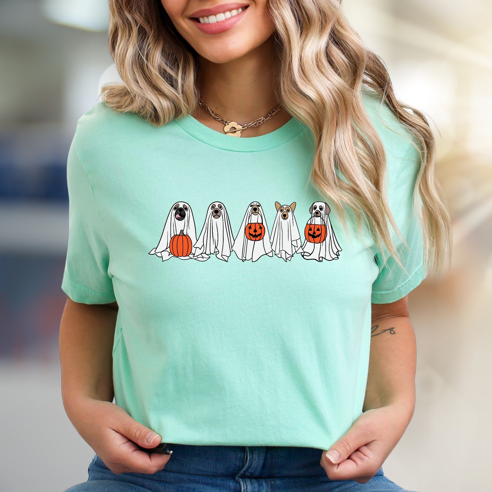Cute Ghost Dog Halloween Graphic Tee, a Spooky Season Pick for Pet Lovers