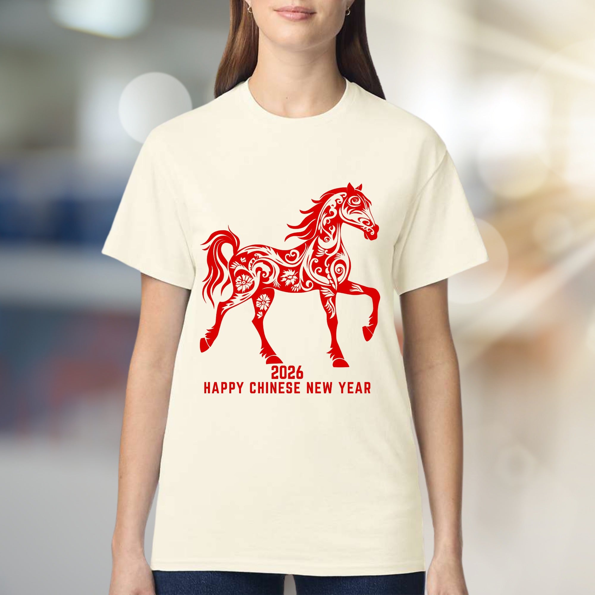 Happy Chinese New Year 2026 Floral Horse Graphic Tee, a Lunar Celebration Pick for Everyone