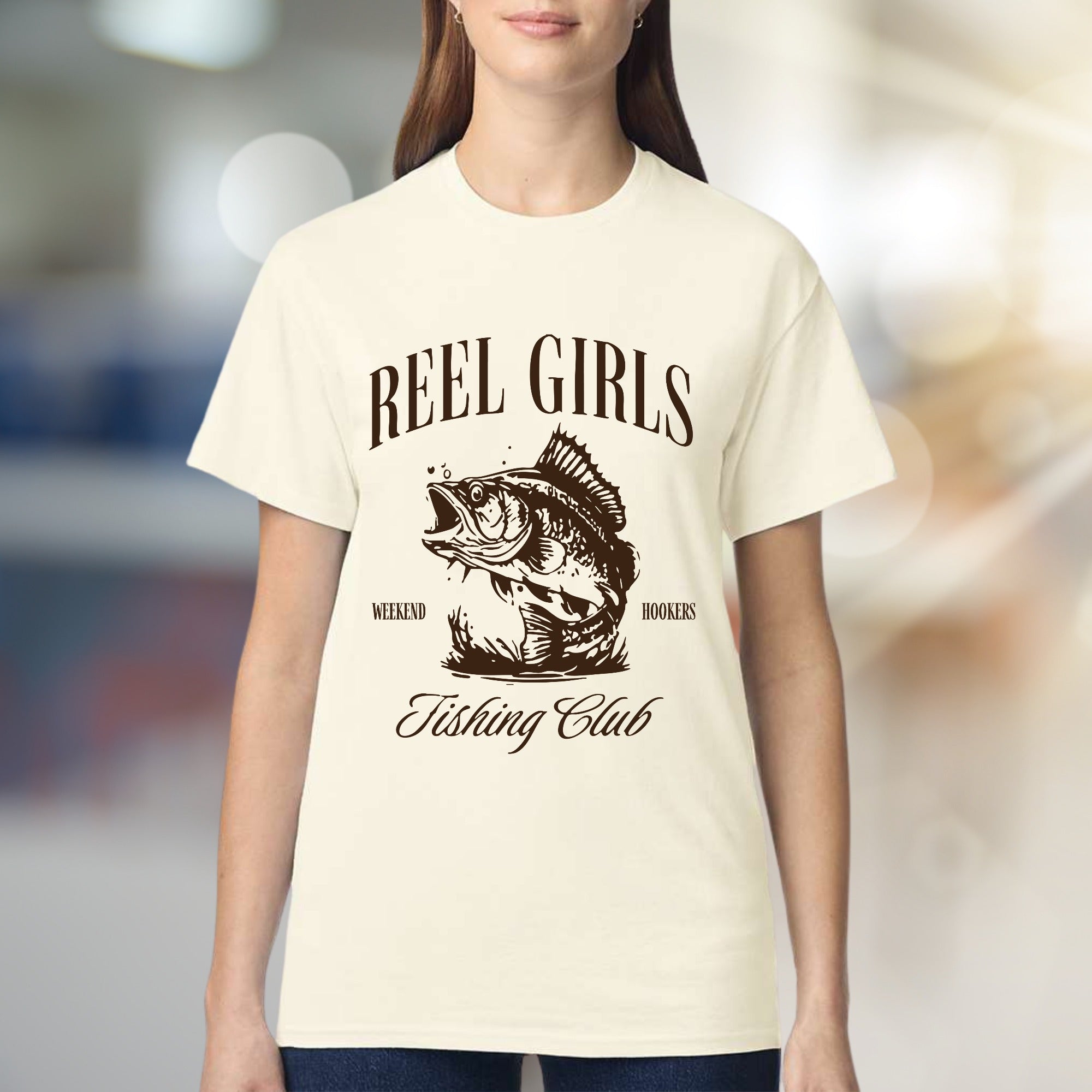 "REEL GIRLS Weekend Hookers Fishing Club" Fishing Graphic Tee, an Angler's Statement Piece for Outdoor Enthusiasts