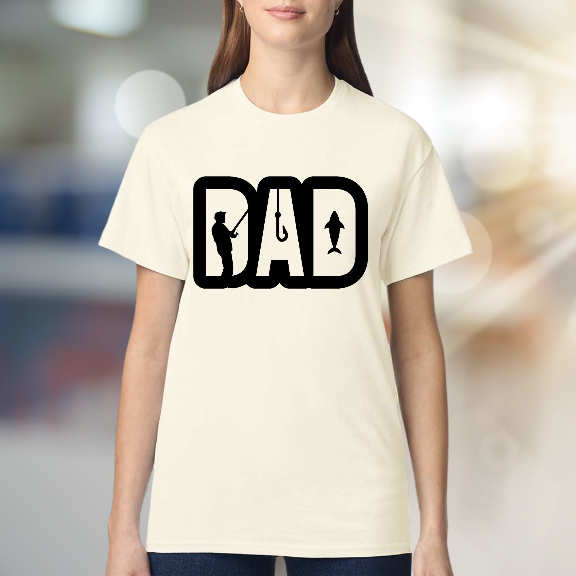 "DAD" Fishing Enthusiast Graphic Tee, a Heartfelt Pick for Fathers