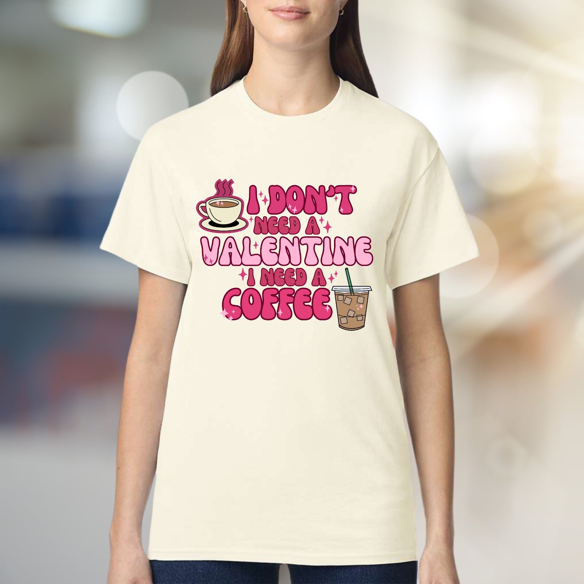 "I Don't Need A Valentine I Need A Coffee" Retro Graphic Tee, a Coffee Lover's Statement