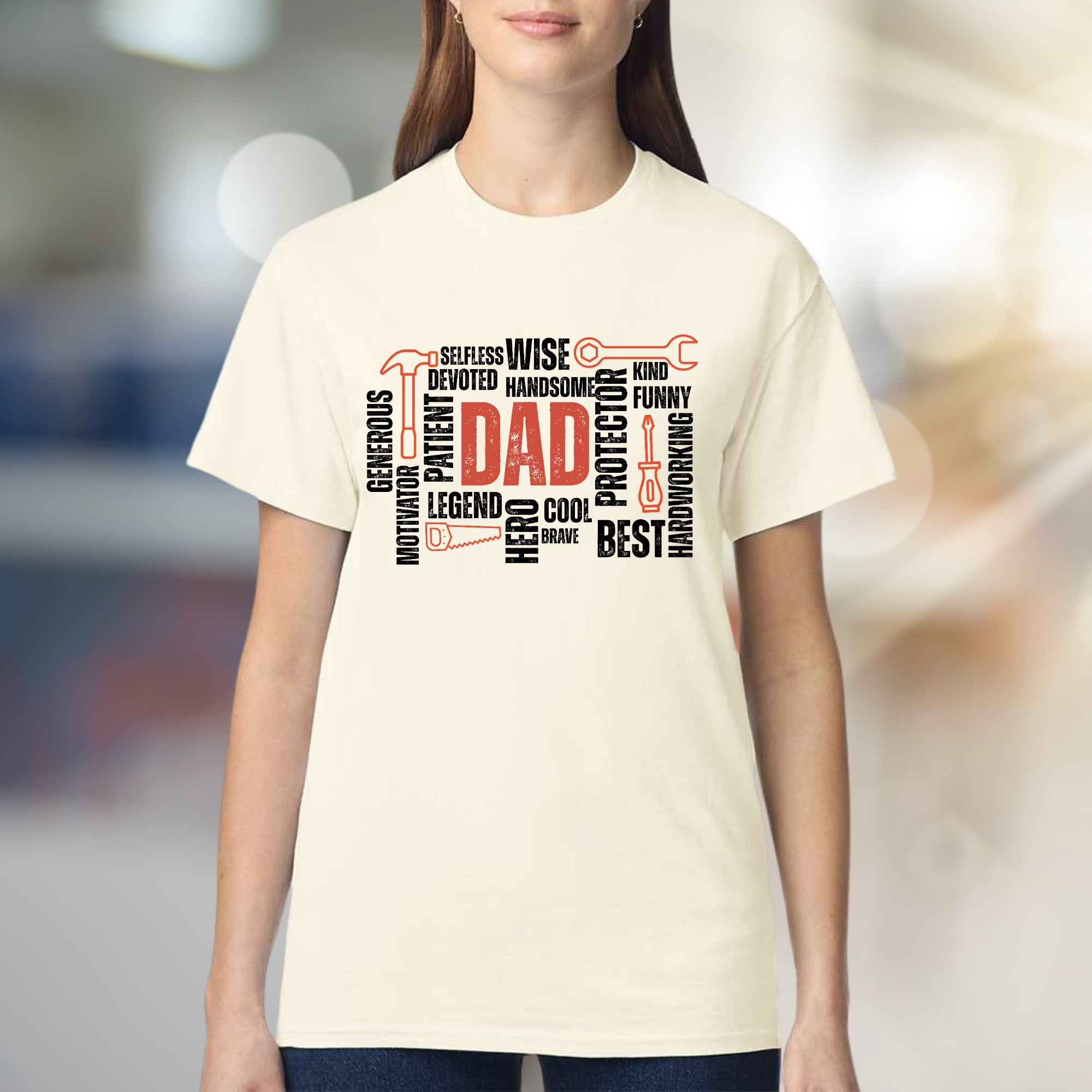 "DAD" Word Cloud Graphic Tee, a Father's Day Perfect Pick for Loved Ones