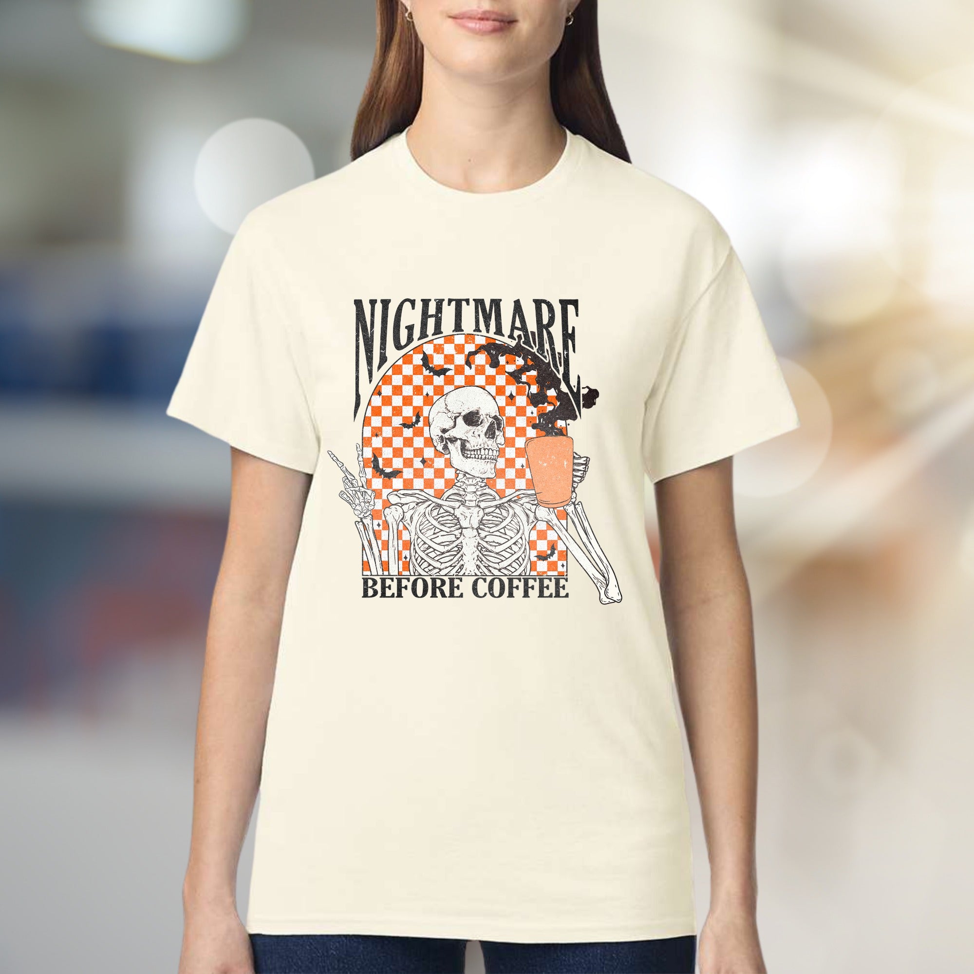 Nightmare Before Coffee Skeleton Graphic Tee, A Spooky Coffee Lover's Pick