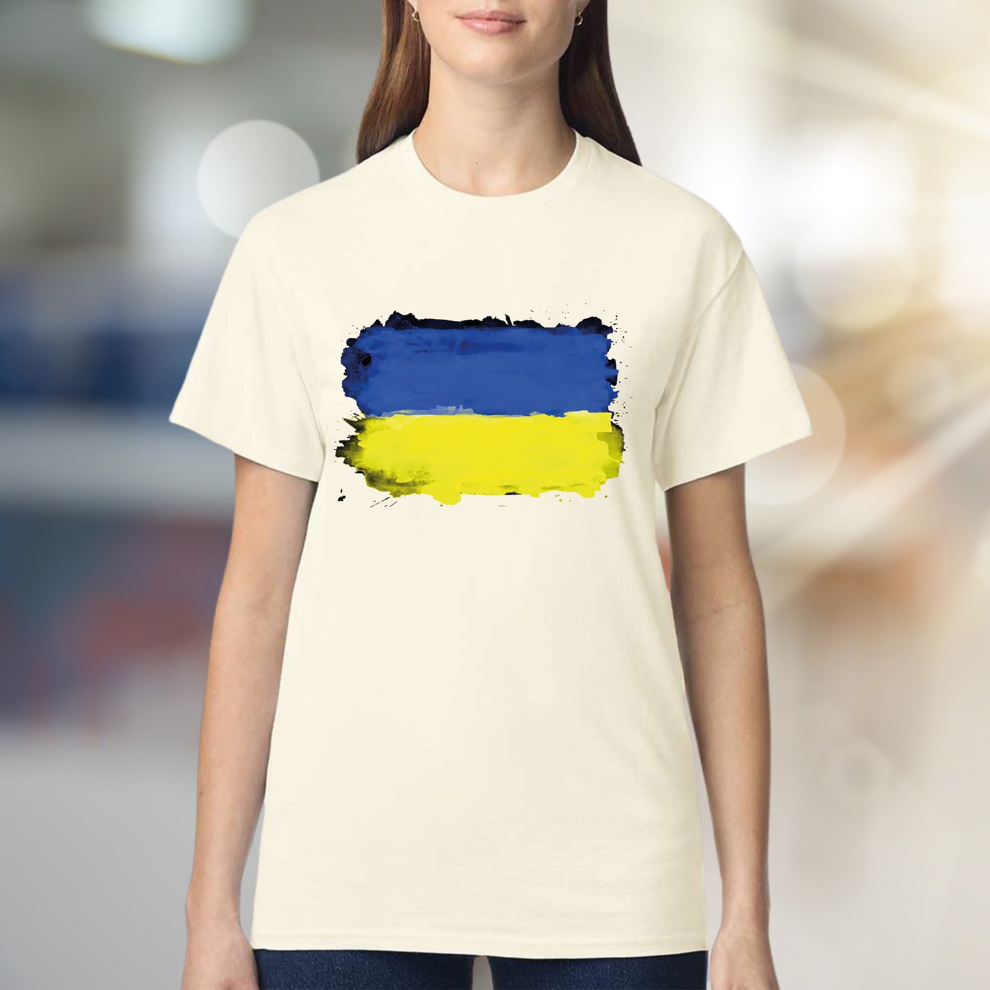 Abstract Ukraine Flag Graphic Tee, A Patriotic Statement for Supporters