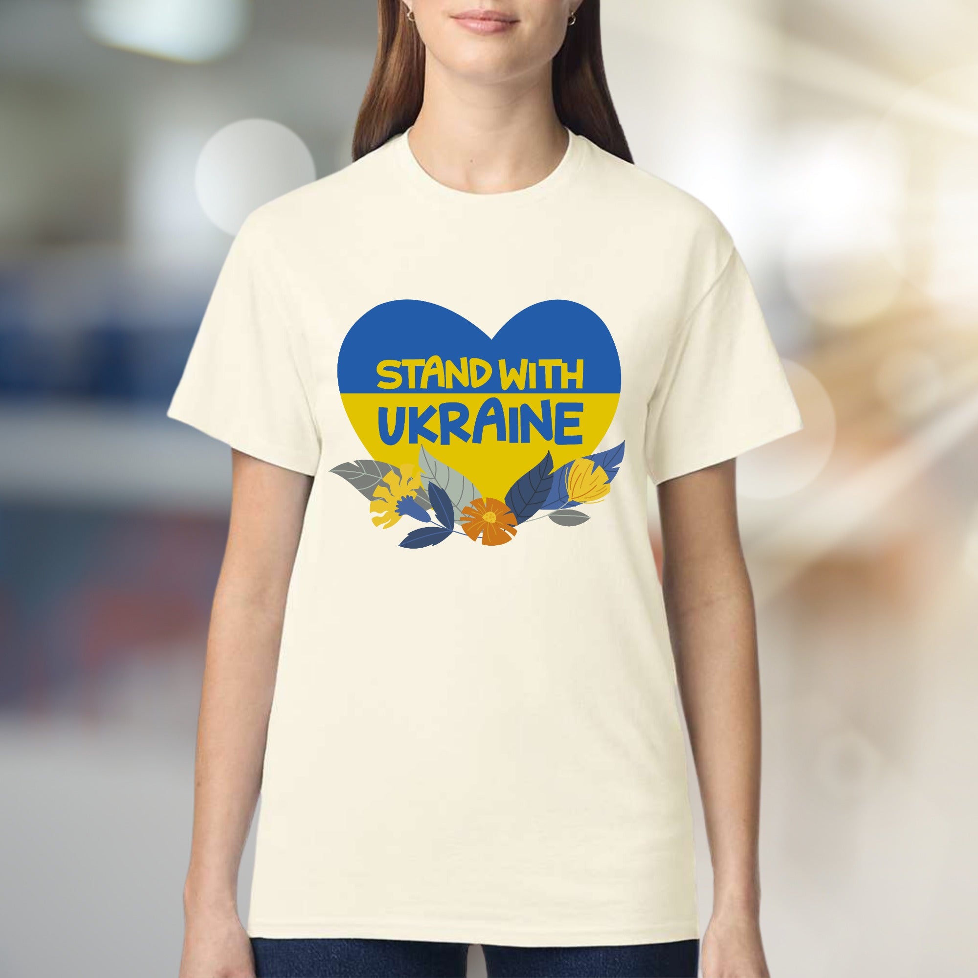 "Stand With Ukraine" Patriot Heart Tee, a Supportive Graphic Pick for Advocates