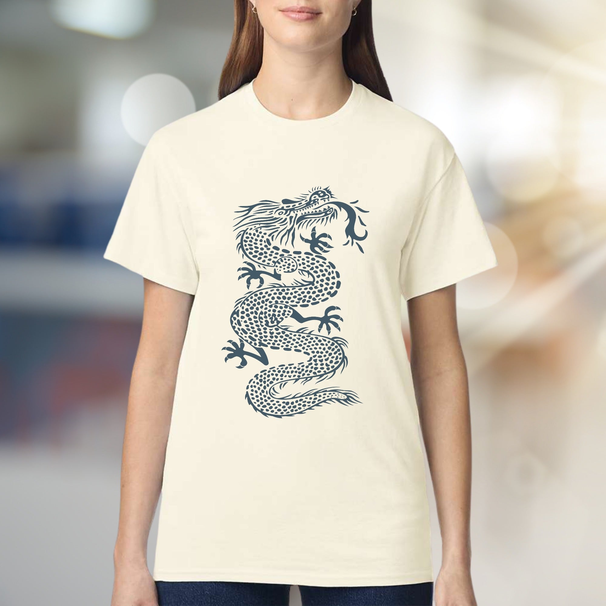 Ornate Dragon Chinese Symbol Graphic Tee, an Asian Cultural Graphic for Everyone