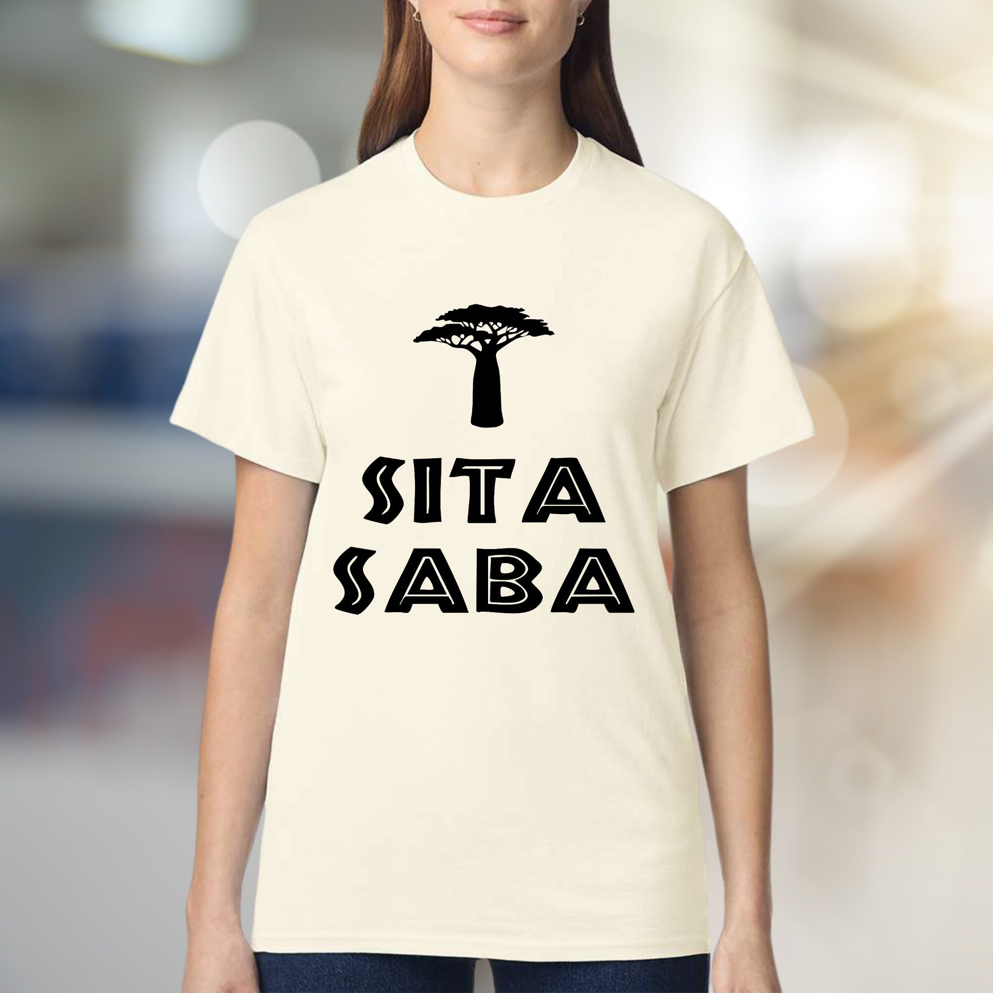 "SITA SABA" Baobab Tree Graphic Tee, a Zen Nature Pick for Global Adventurers