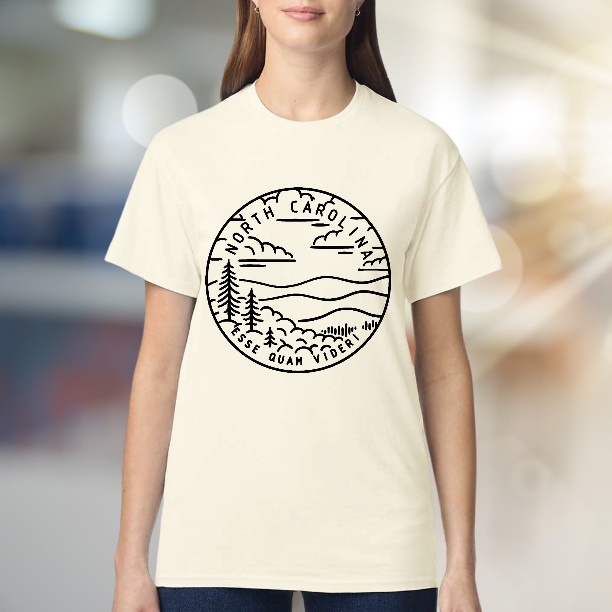 "North Carolina Esse Quam Videri" Minimalist Graphic Tee, a State Pride Pick for Locals & Visitors