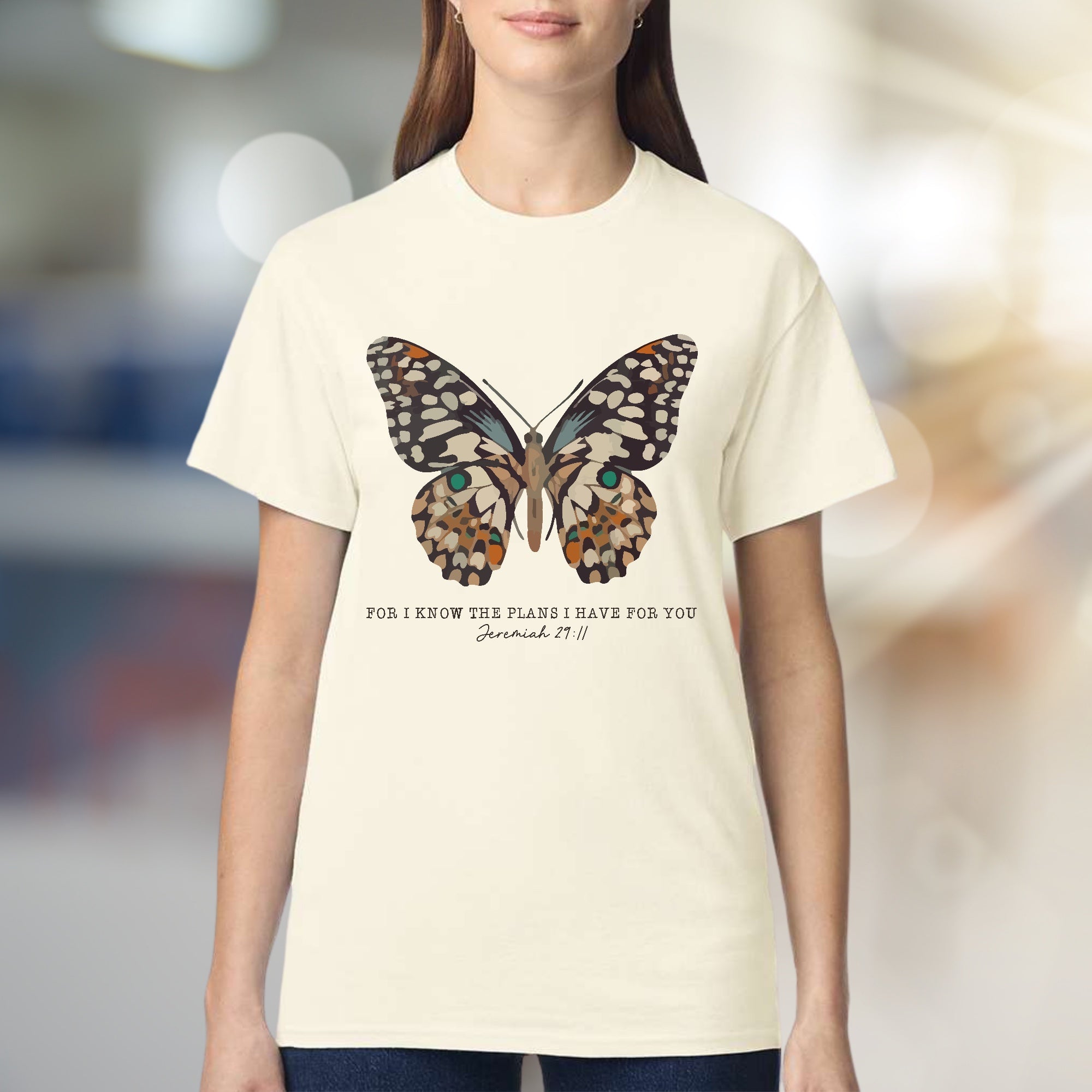 "FOR I KNOW THE PLANS I HAVE FOR YOU" Butterfly Graphic Tee, a Faith-Inspired Pick for Believers