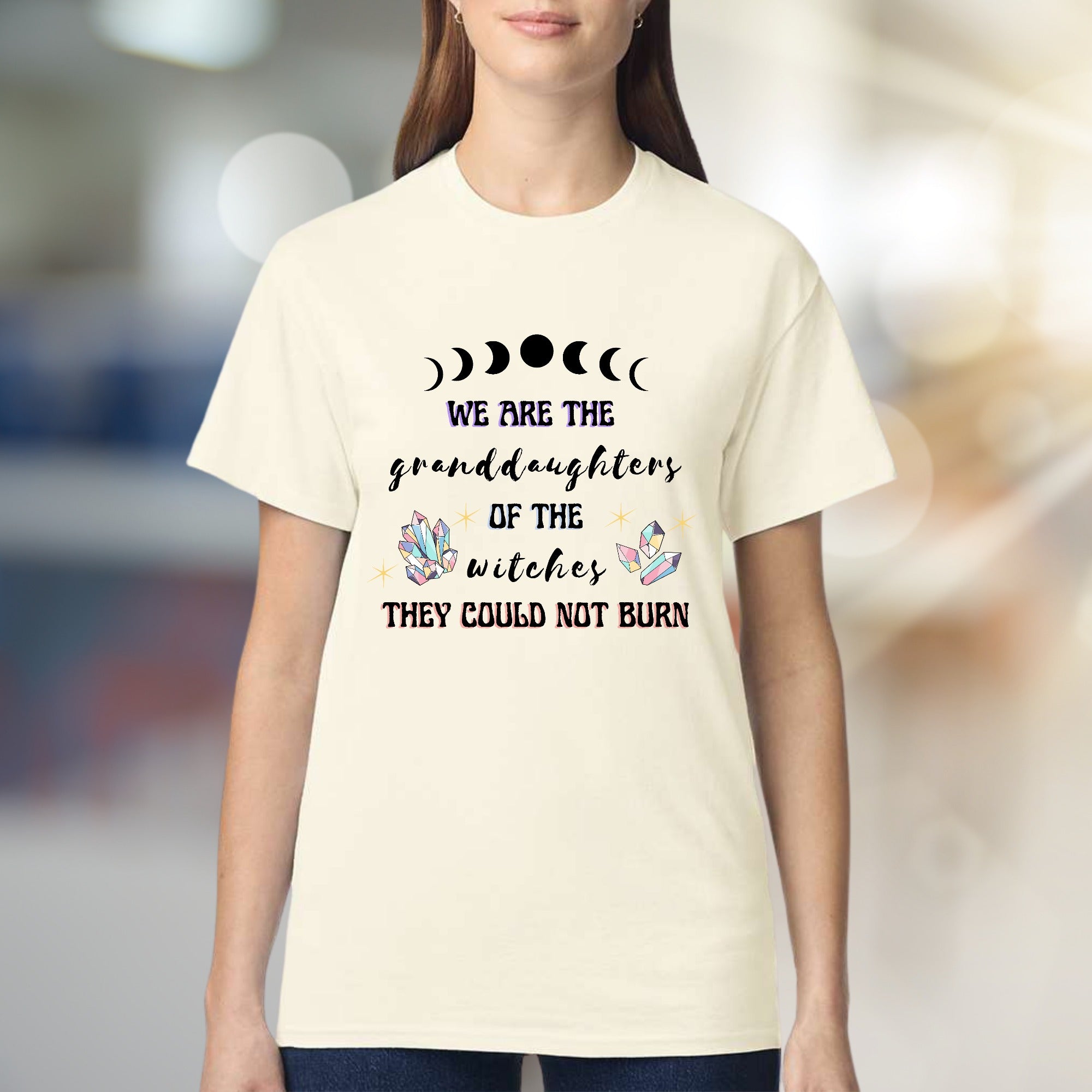 "We Are The Granddaughters" Witchy Moon Phases Graphic Tee, a Empowering Statement for Free Spirits