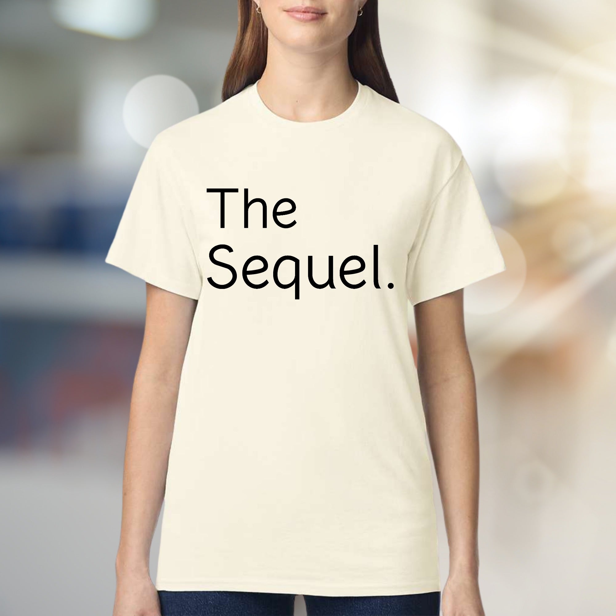 "The Sequel." Minimalist Text Graphic Tee, a Witty Pick for Movie Lovers