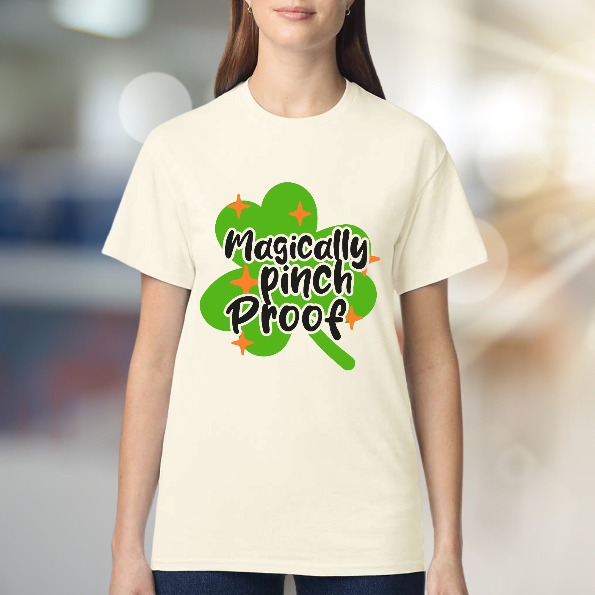 "Magically Pinch Proof" Shamrock Graphic Tee, a St. Paddy's Celebration Pick for Anyone