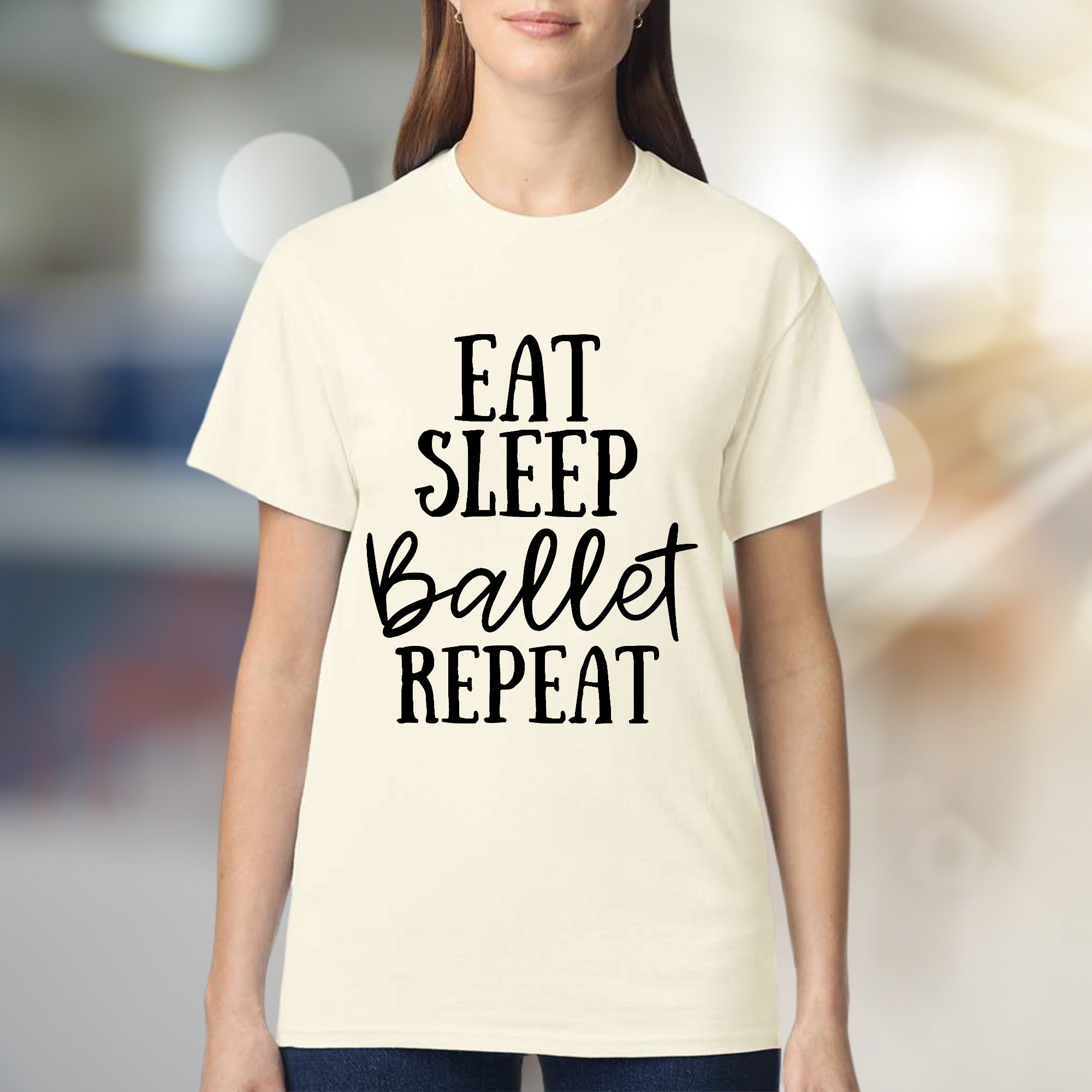"Eat Sleep Ballet Repeat" Dance Lover Graphic Tee, a Lifestyle Pick for Ballerinas