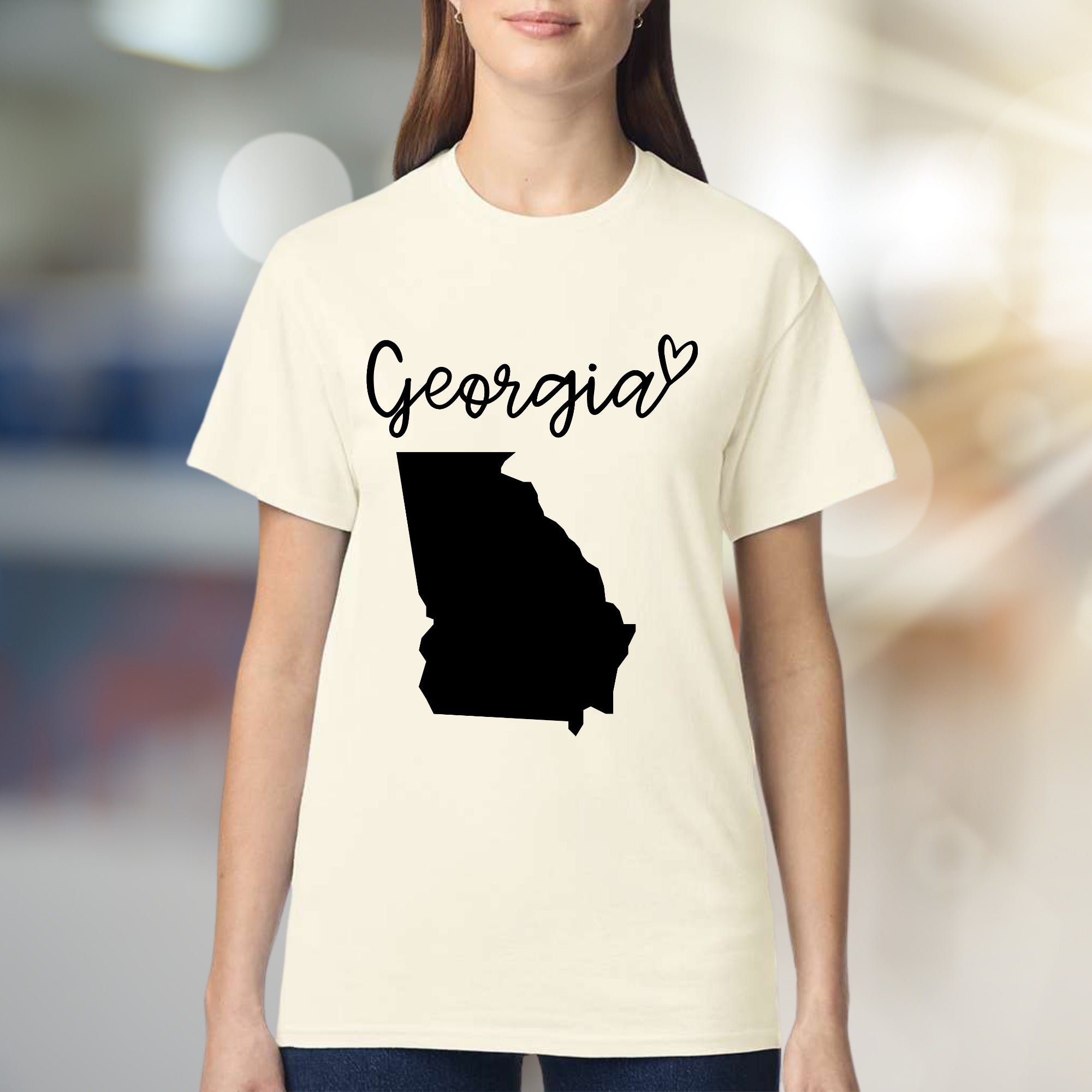 "Georgia" State Outline Graphic Tee, a Southern Pride Pick for Travelers