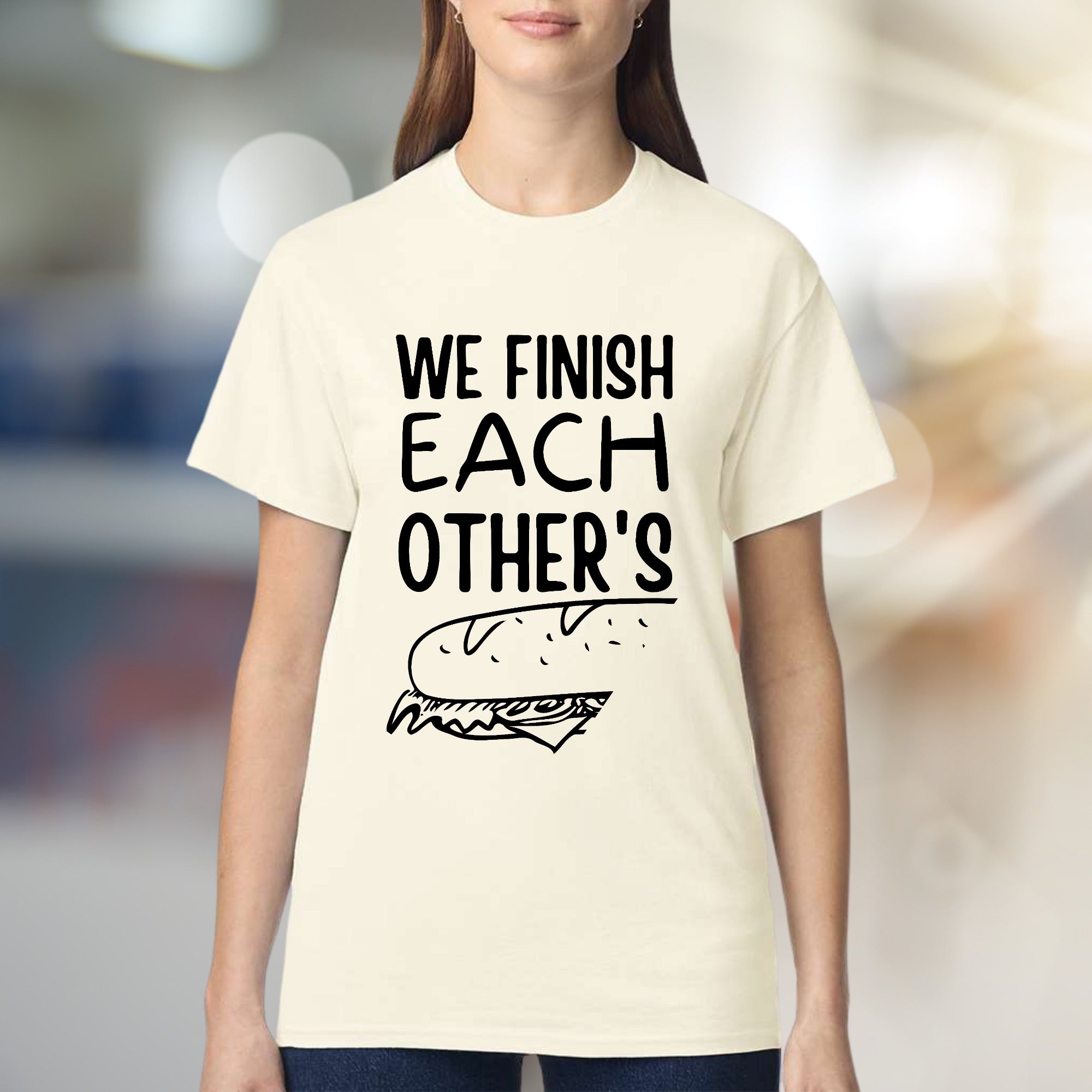 "WE FINISH EACH OTHER'S" Sandwich Graphic Tee, A Culinary Charm for Foodies