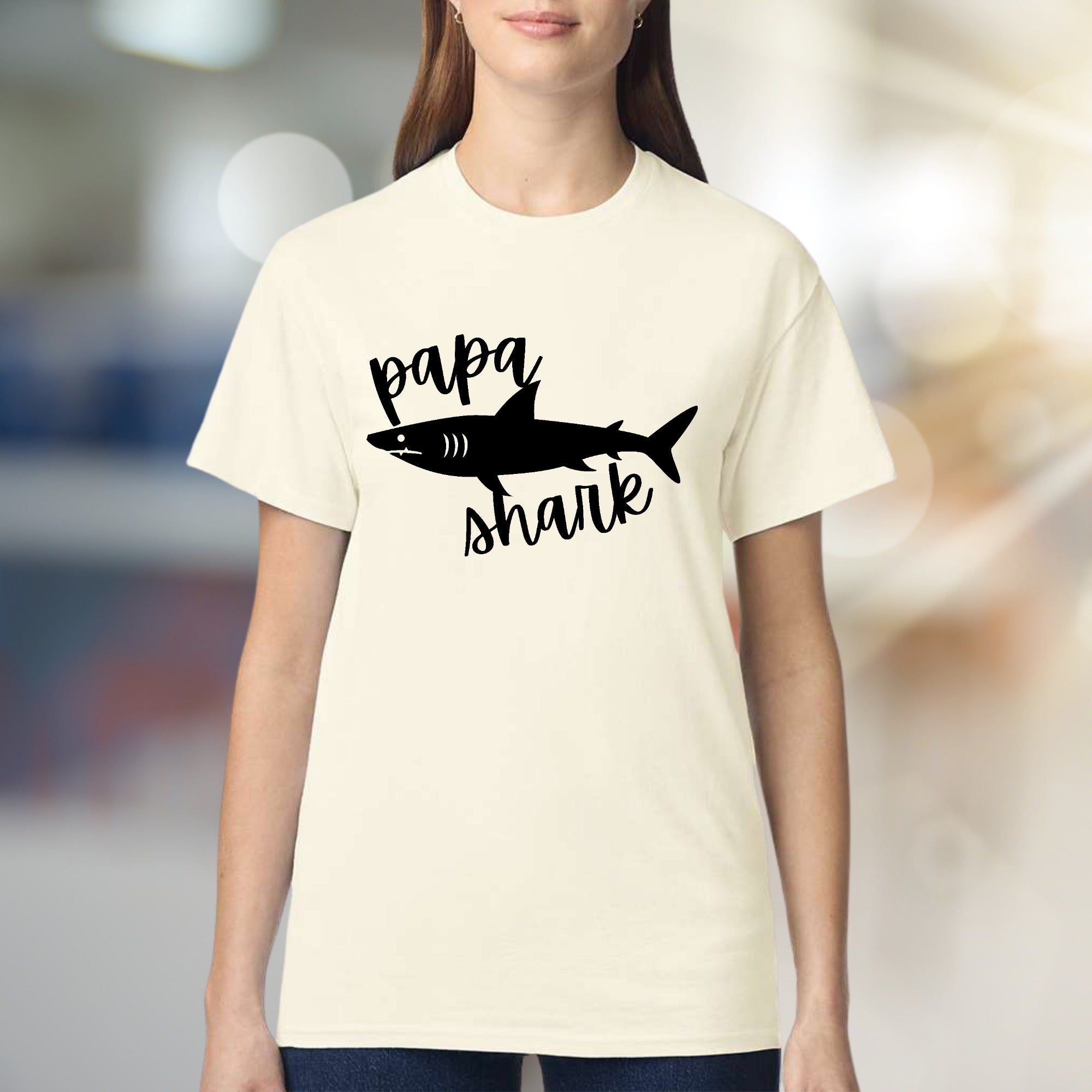 "Papa Shark" Graphic Tee, a Shark-Themed Pick for Doting Dads