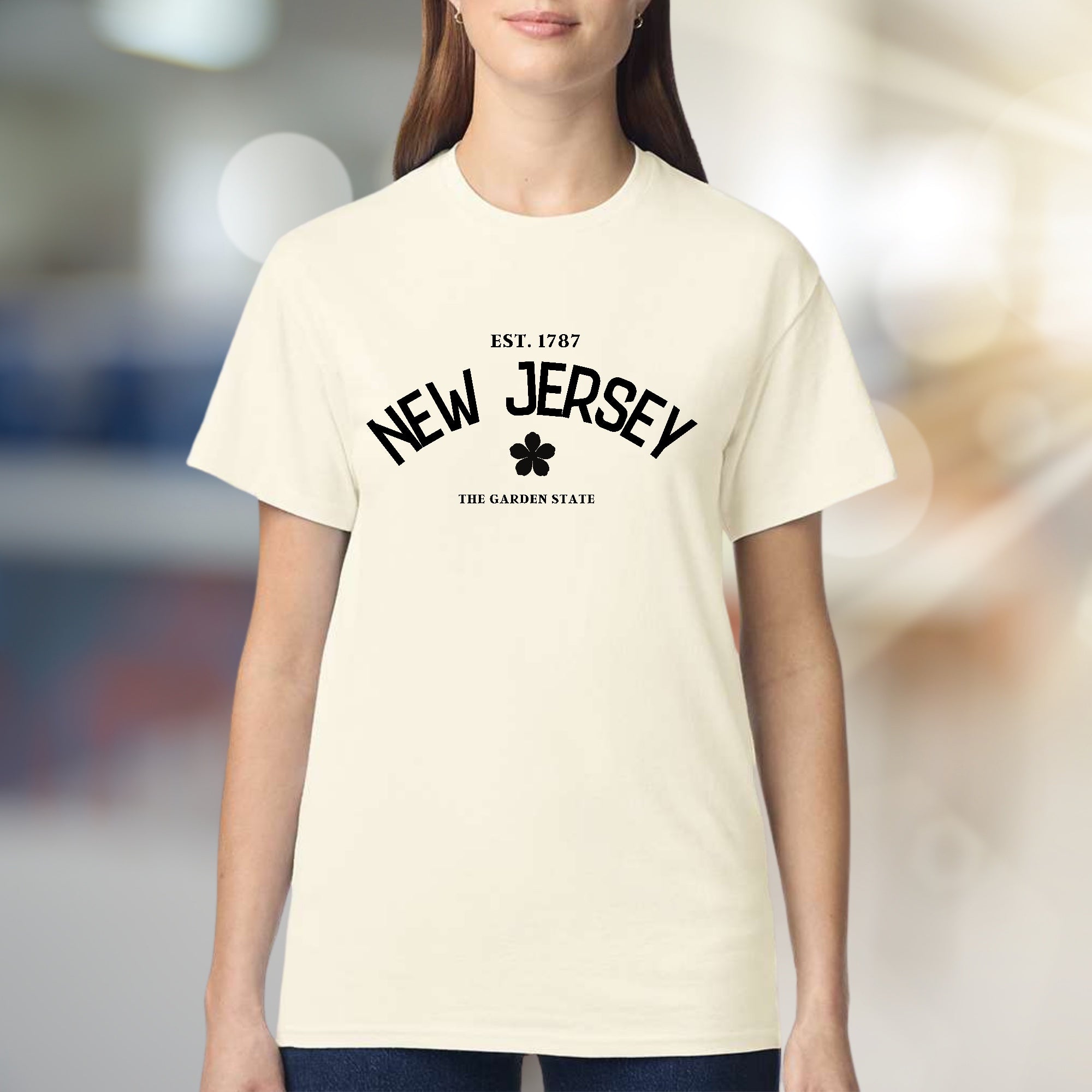 "NEW JERSEY The Garden State" Vintage-Inspired Graphic Tee, a Hometown Pick for State Enthusiasts