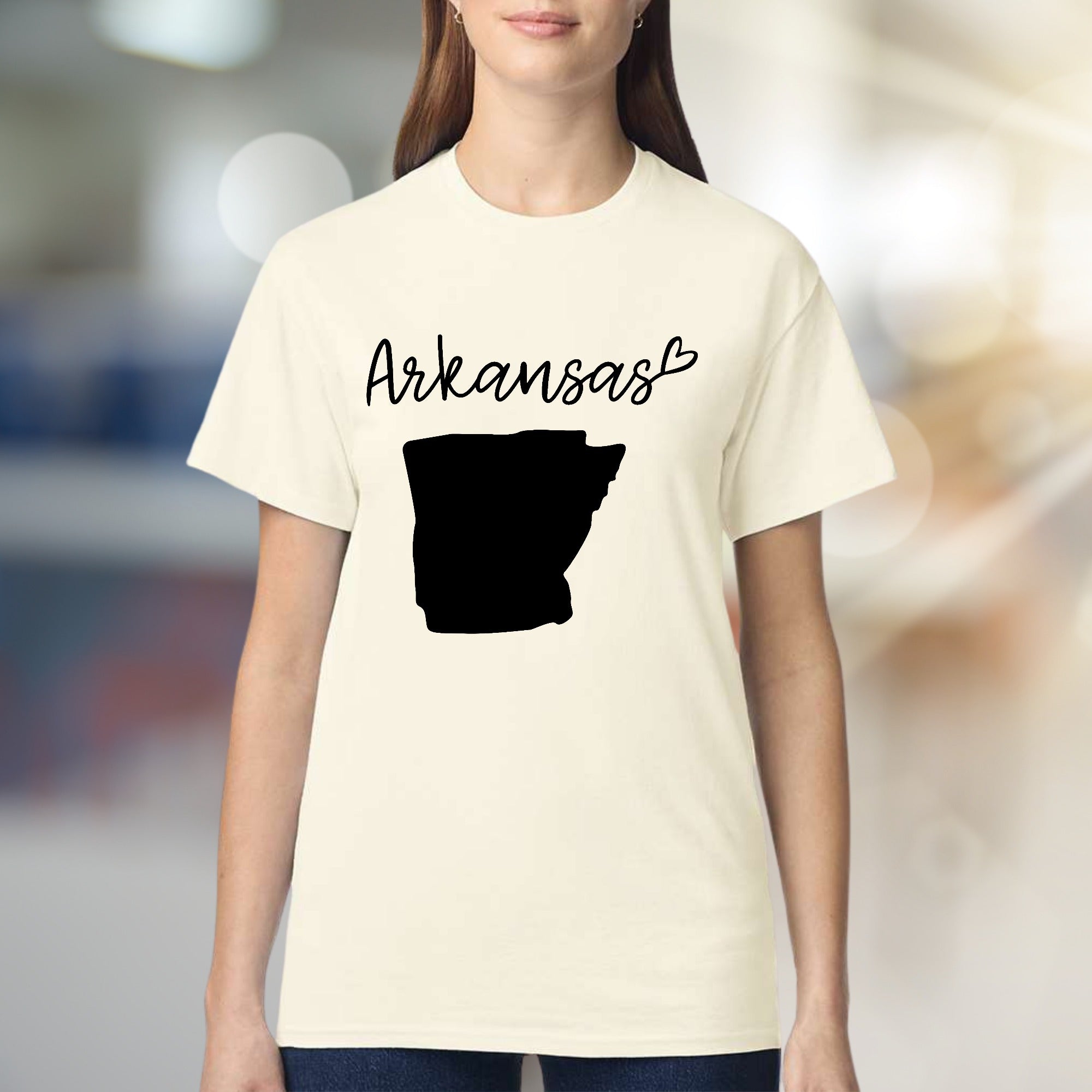 Arkansas with Heart State Map Graphic Tee, a Hometown Pride Pick for Travelers