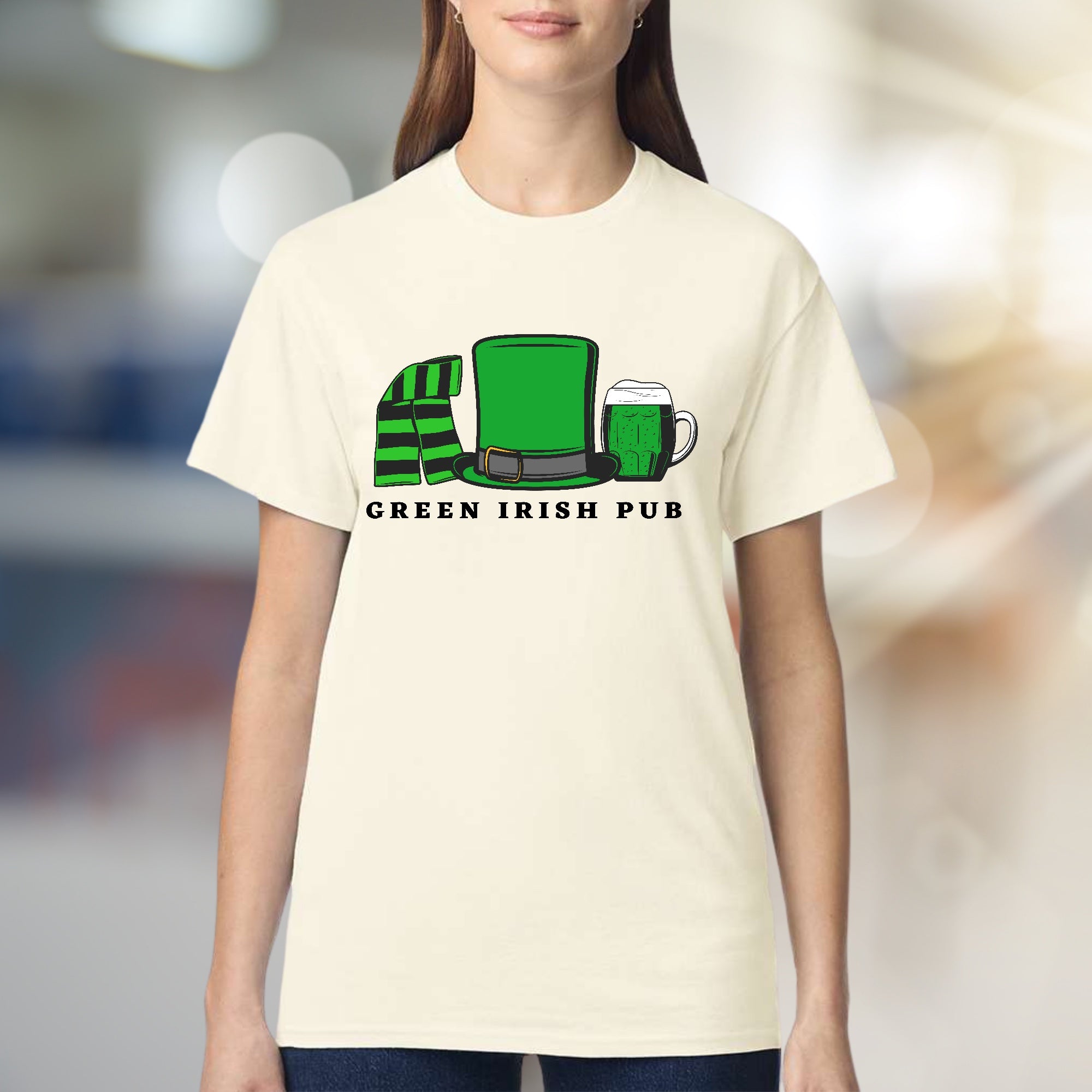 "GREEN IRISH PUB" Irish Celebration Graphic Tee, a St. Paddy's Day Pick for Enthusiasts