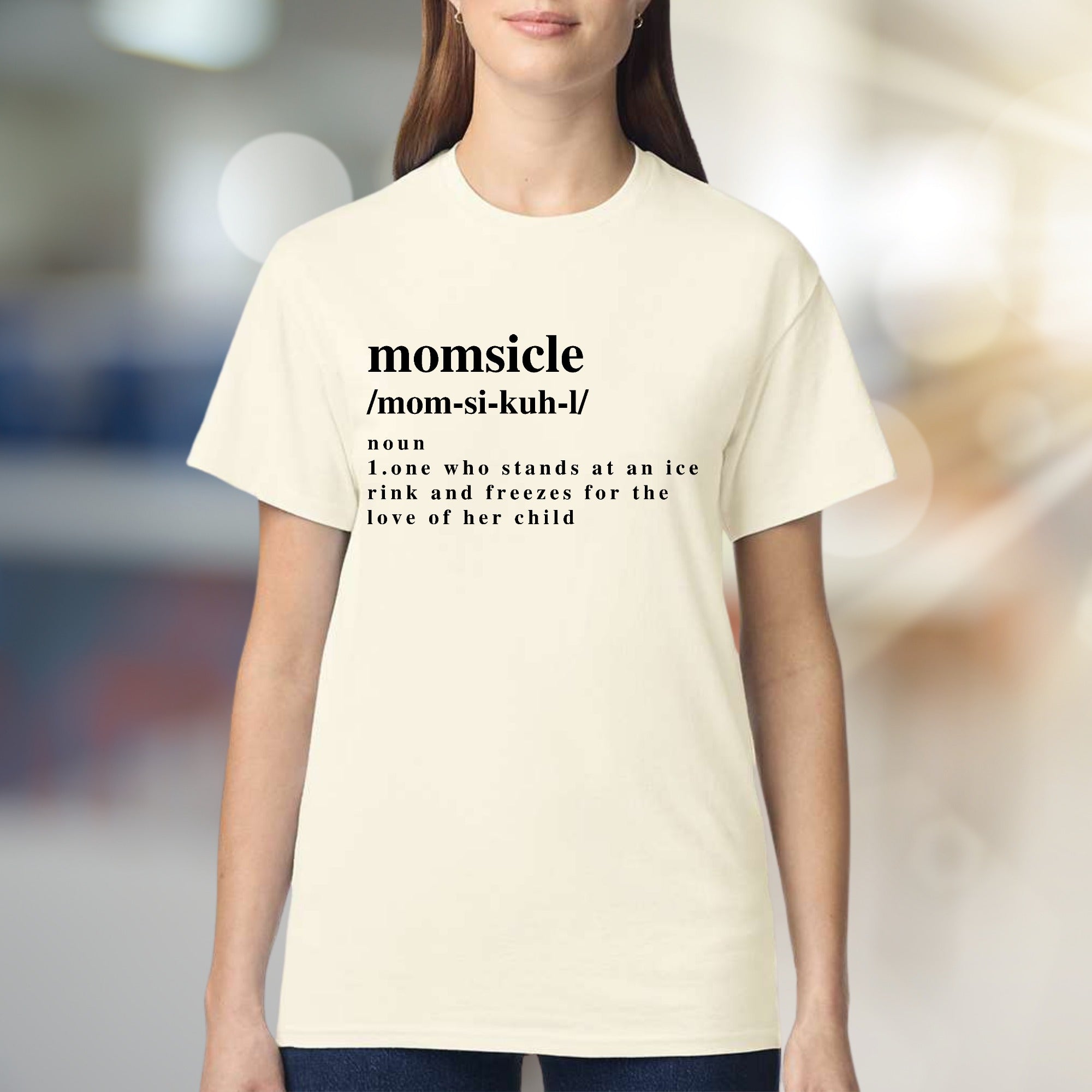 “Momsicle” Definition Graphic Tee, A Humorous Mom Life Pick for Ice Rink Parents