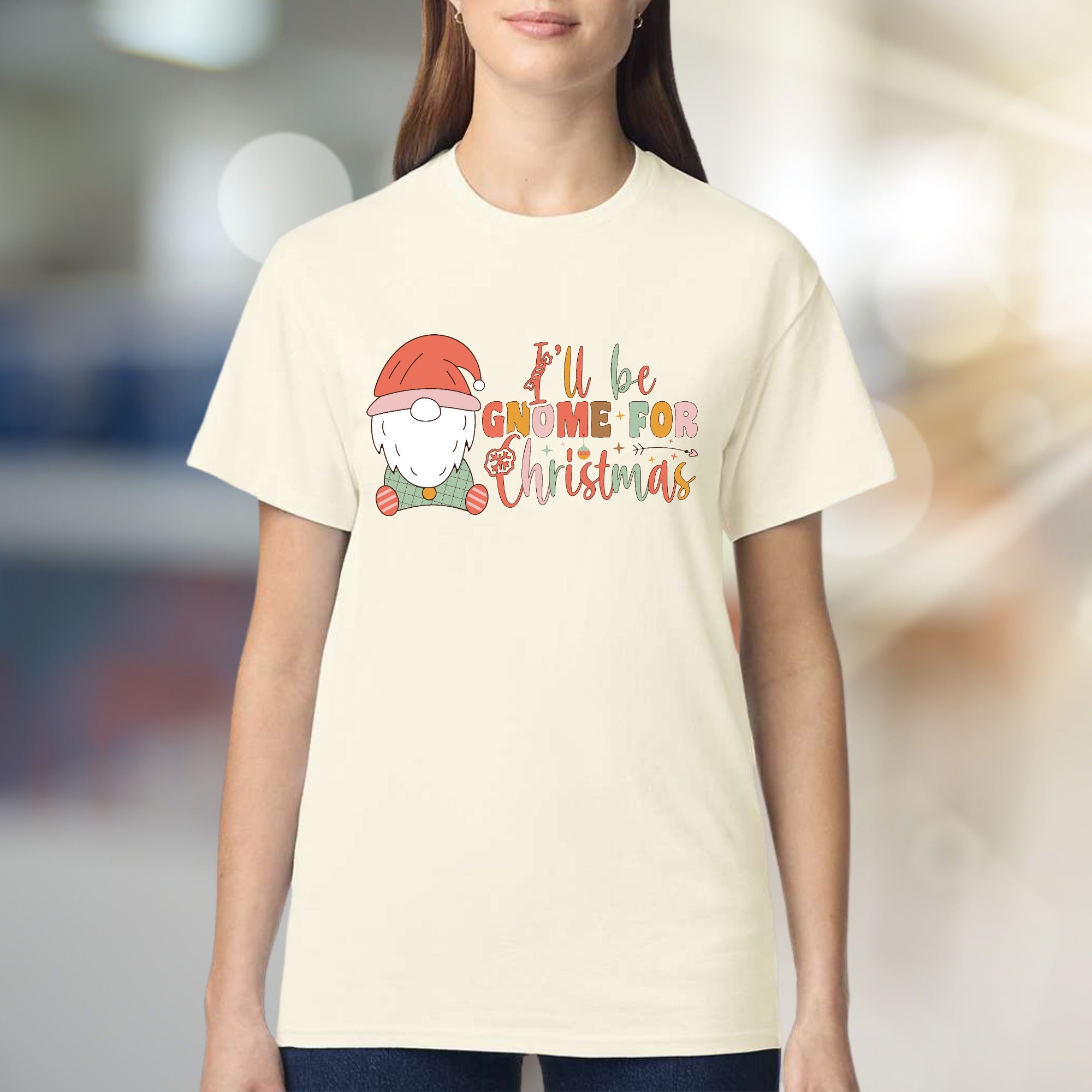 "I'll be Gnome For Christmas" Festive Gnome Graphic Tee, a Holiday Pick for Everyone
