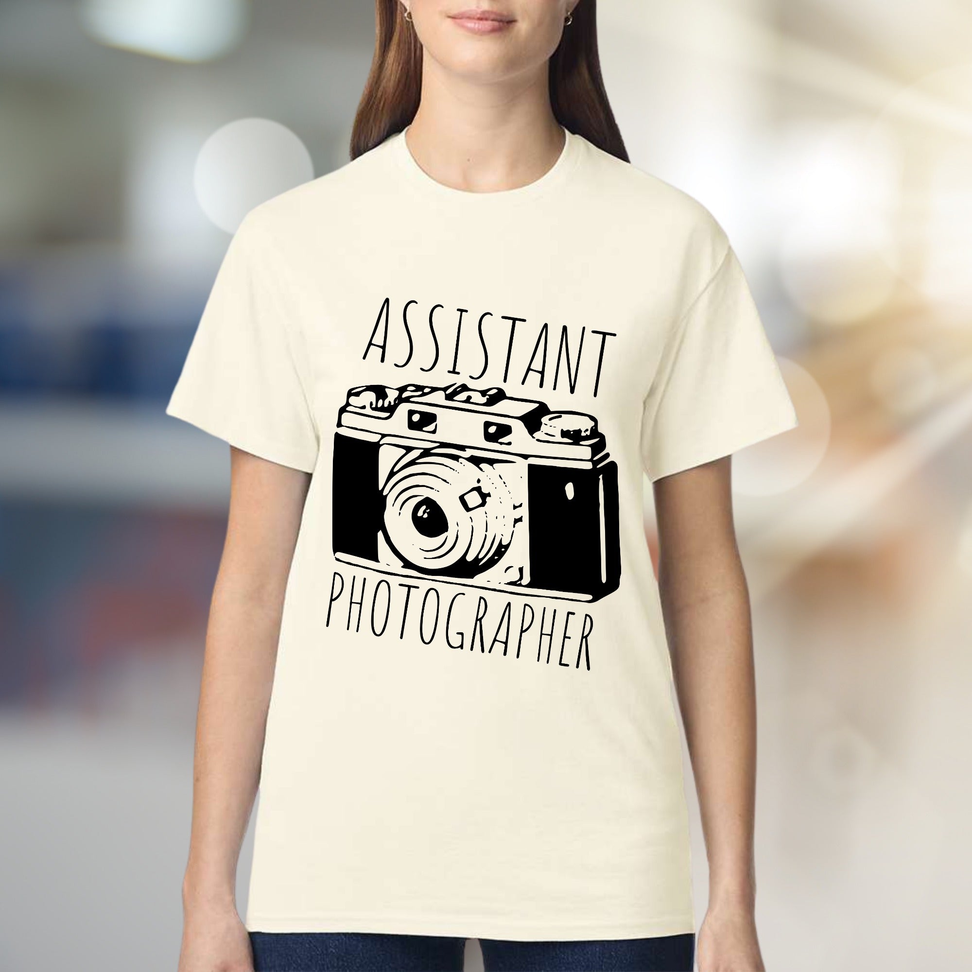 "ASSISTANT PHOTOGRAPHER" Vintage Camera Graphic Tee, a Photography Lover's Unisex Tee