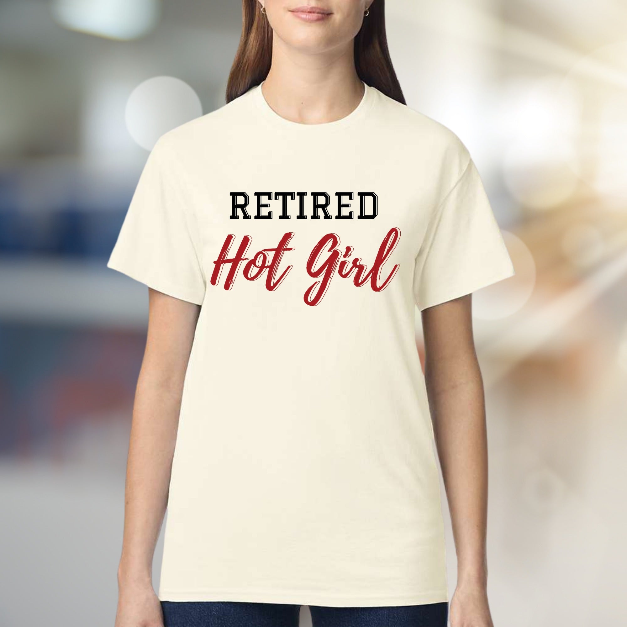 "Retired Hot Girl" Bold Statement Graphic Tee, a Witty Pick for Confident Personalities